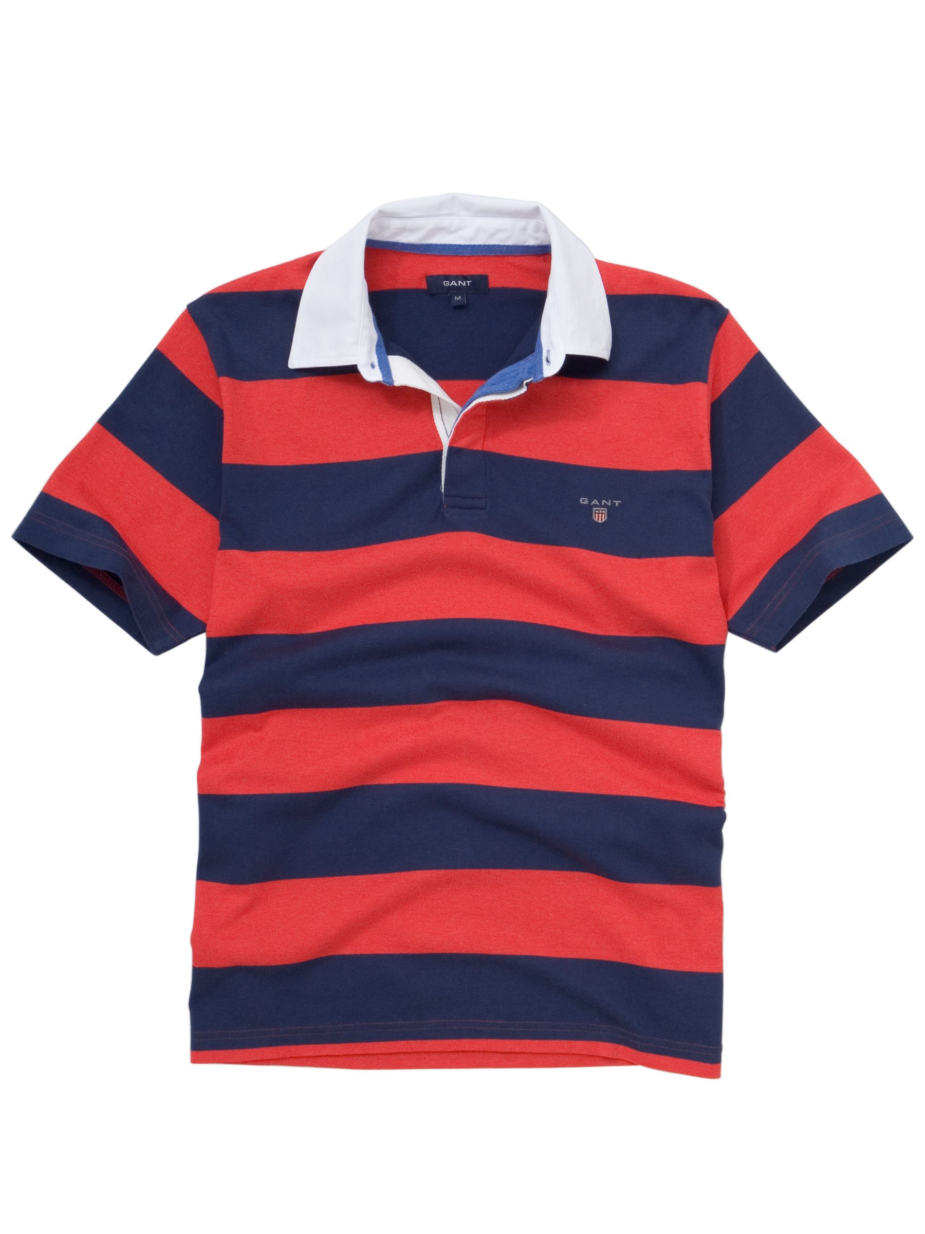 Gant Bar Stripe Heavy Rugby Shirt, Red Melange