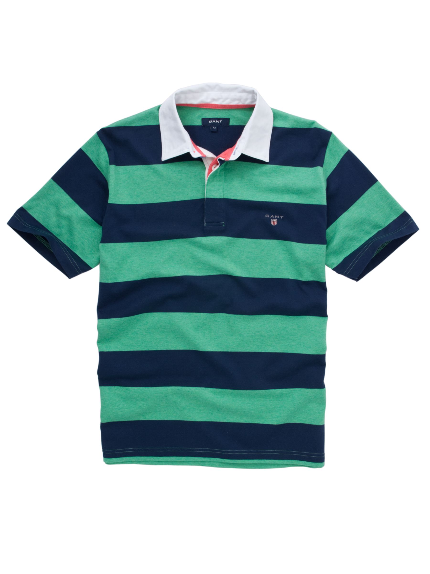 Gant Bar Stripe Heavy Rugby Shirt, Forest Green