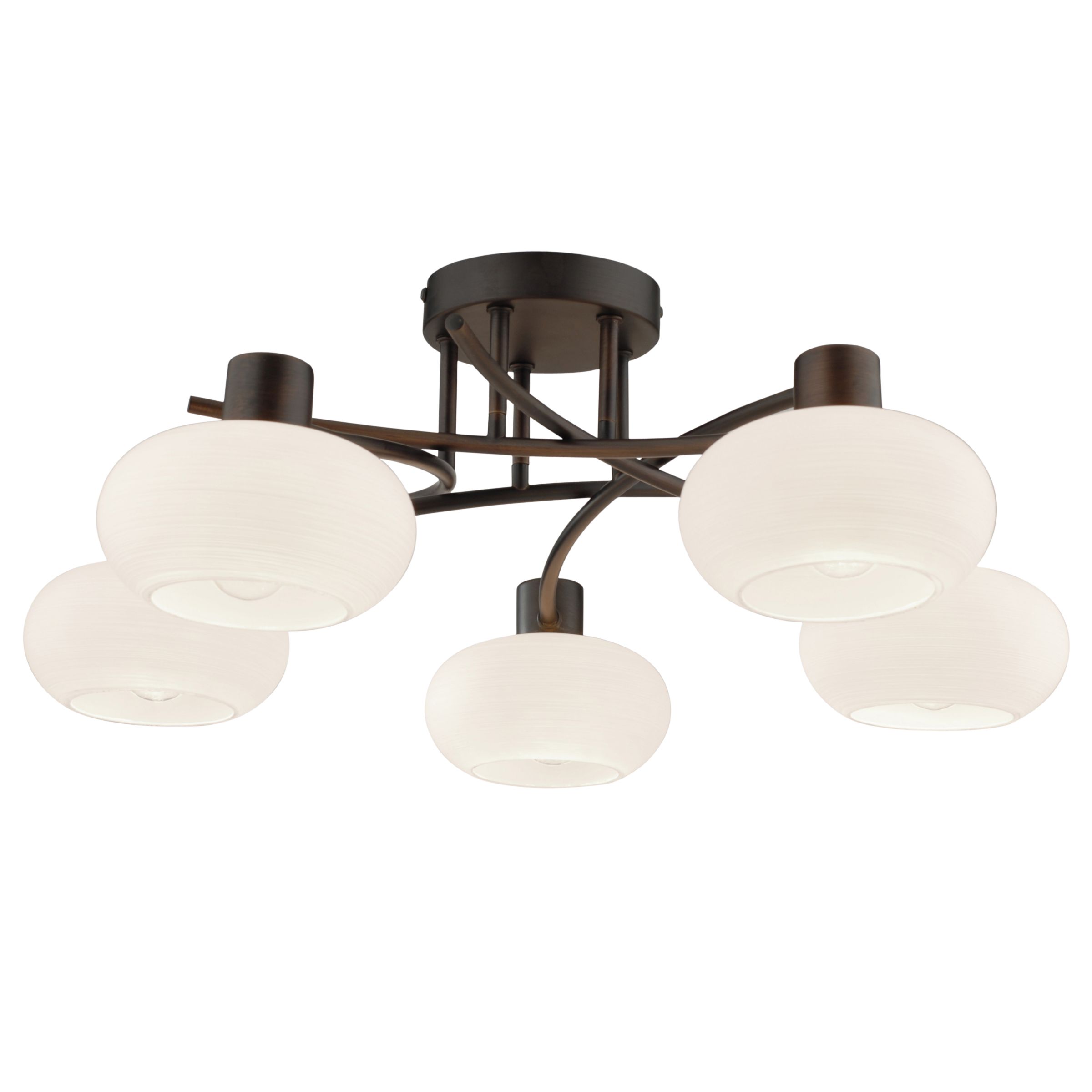 John Lewis Elio Ceiling Light, Bronze, 5 Arm