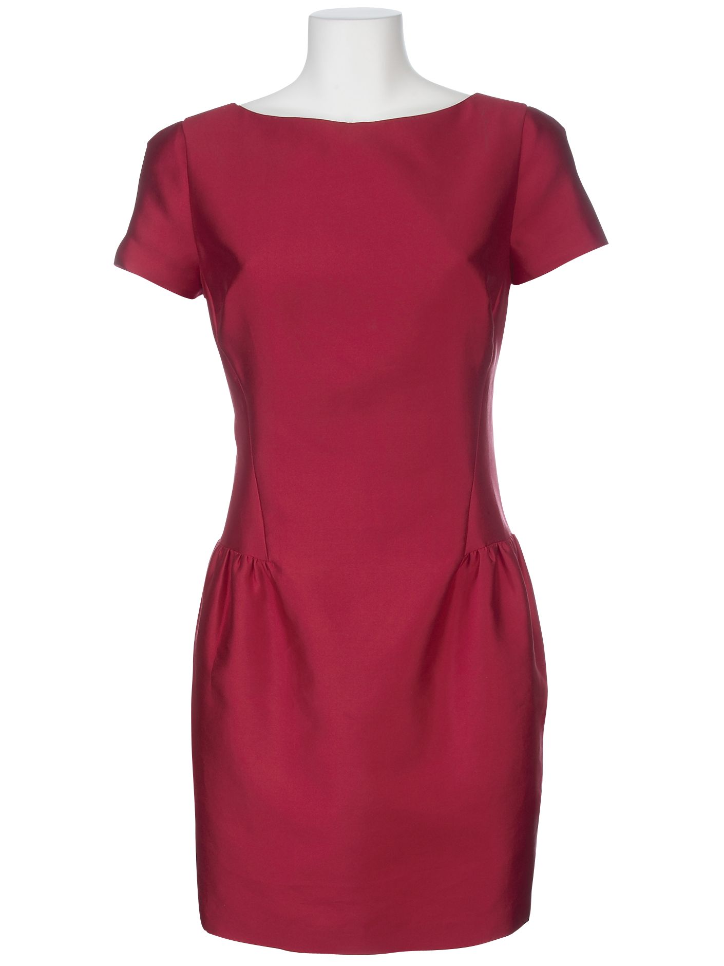 FWM Stiff Silk Tulip Shape Dress, Red at John Lewis