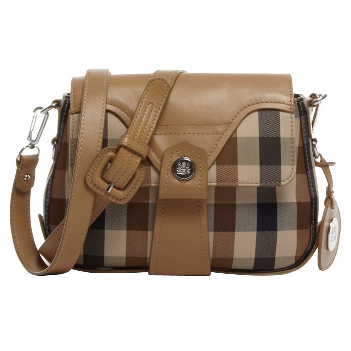 Aquascutum Hunter Small Shoulder Bag, Taupe at John Lewis