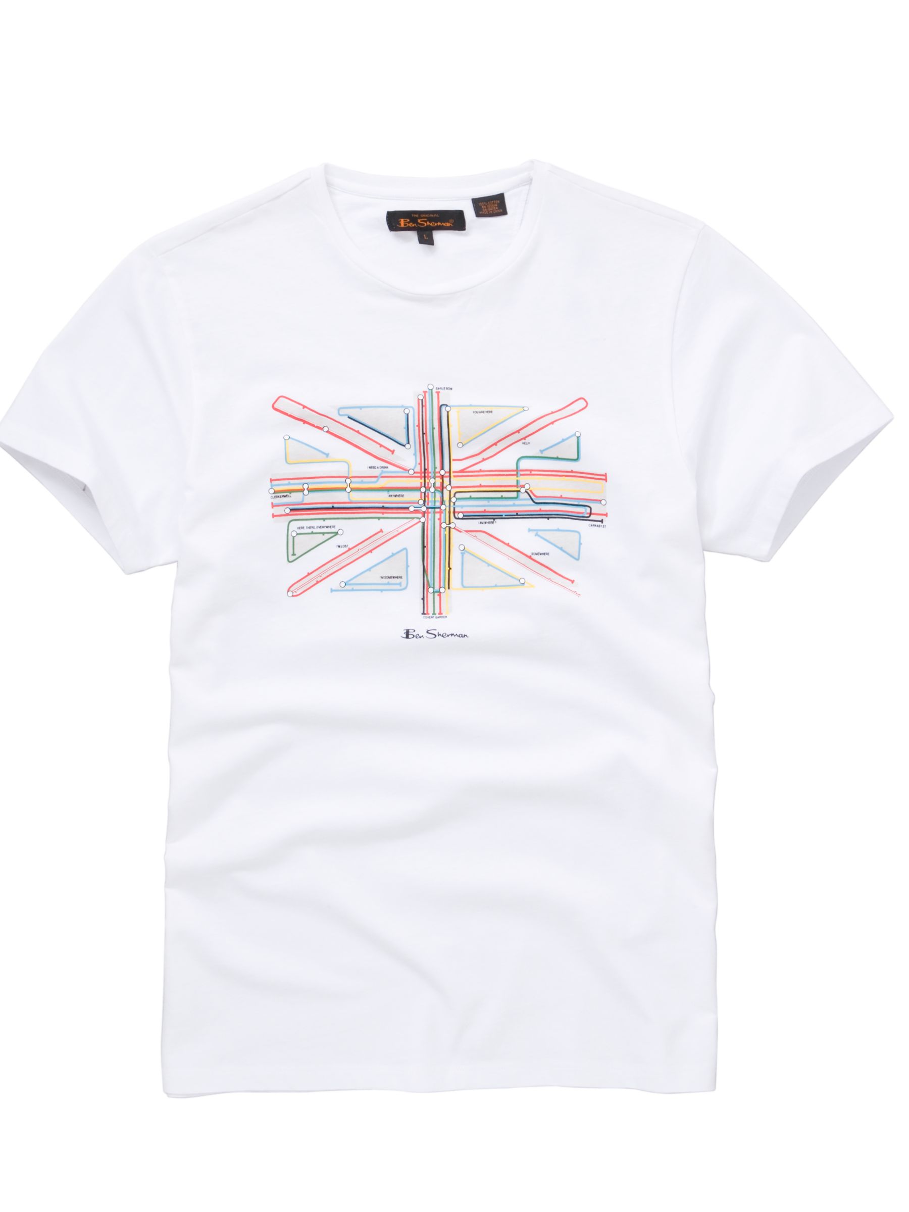 Ben Sherman Union Jack Tube T-Shirt, White