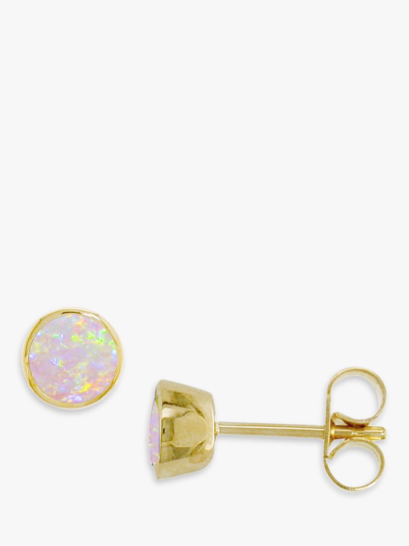 9ct Yellow Gold Opal Stud Earrings