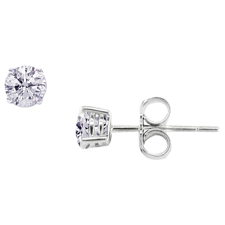 18ct White Gold Diamond Stud Earrings at John Lewis