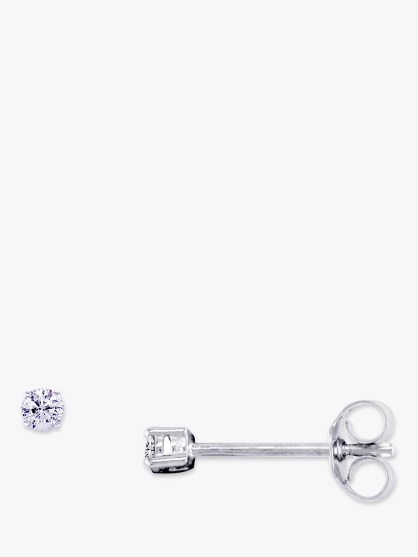 18ct White Gold Diamond Stud Earrings at JohnLewis