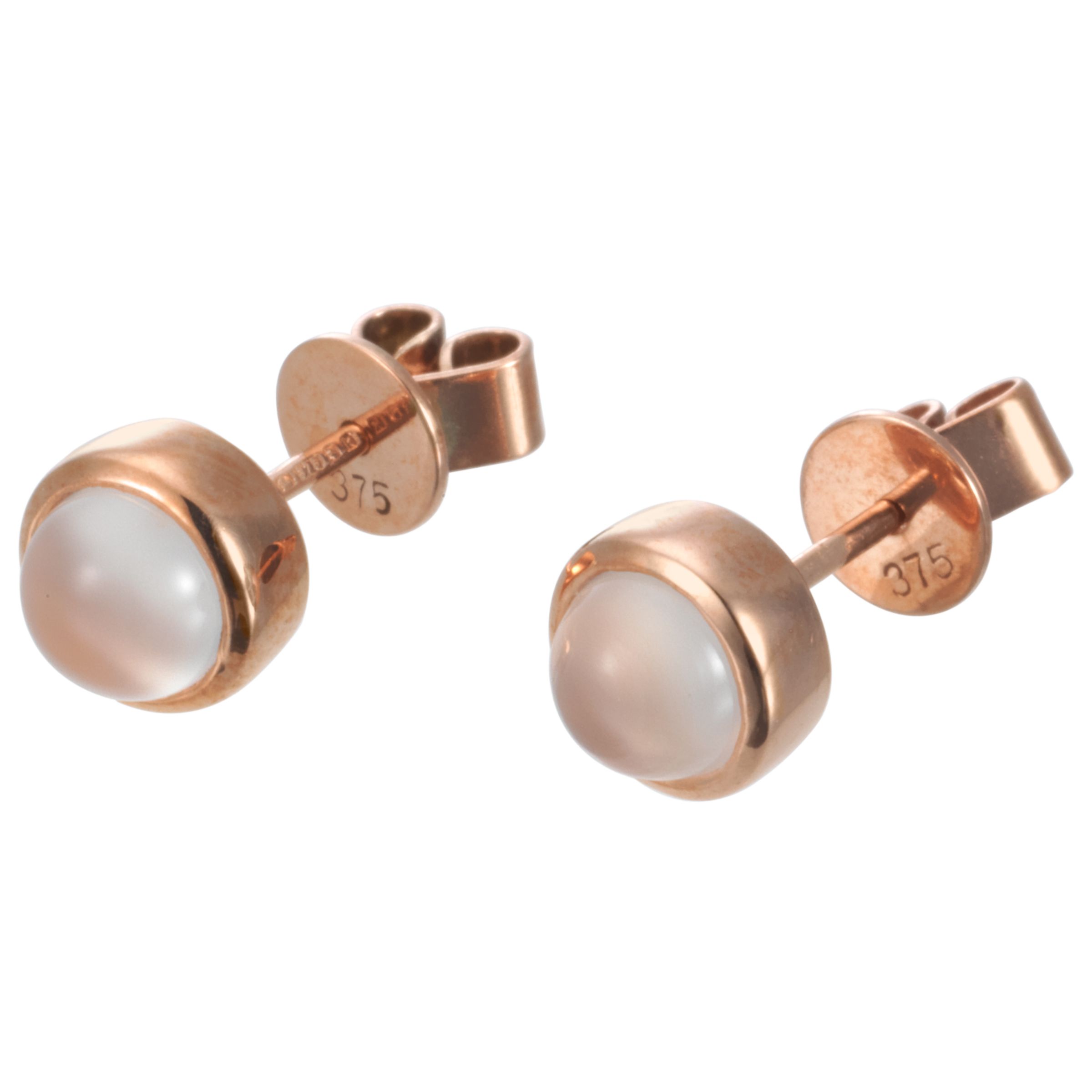 9ct Rose Gold Moonstone Bubble Stud