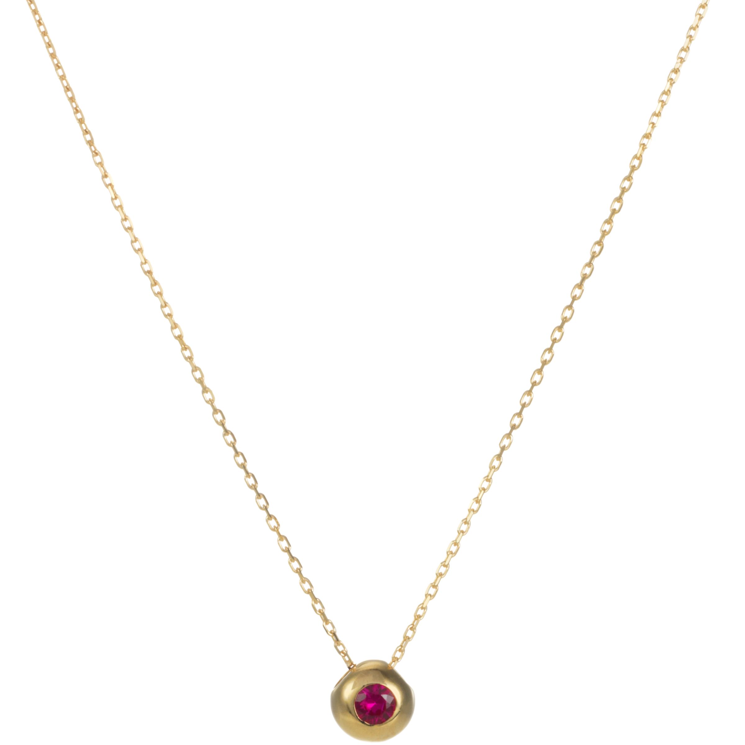 9ct Yellow Gold Ruby Slide Pendant Necklace at John Lewis