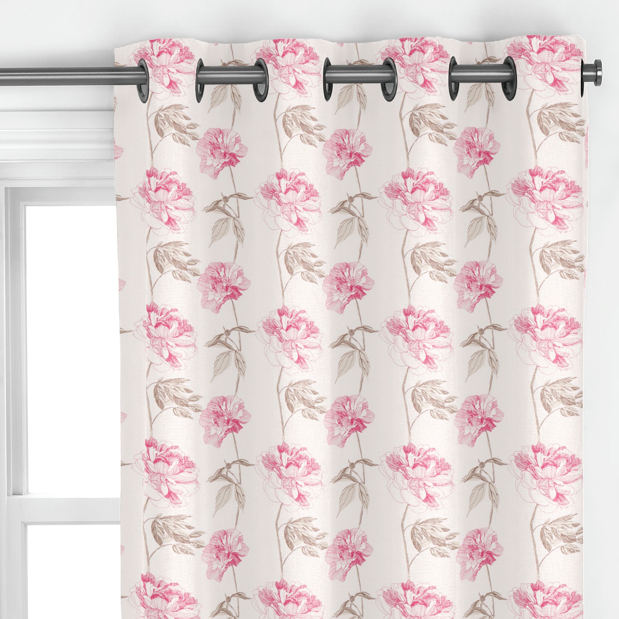 John Lewis Linette Eyelet Curtains, Pink