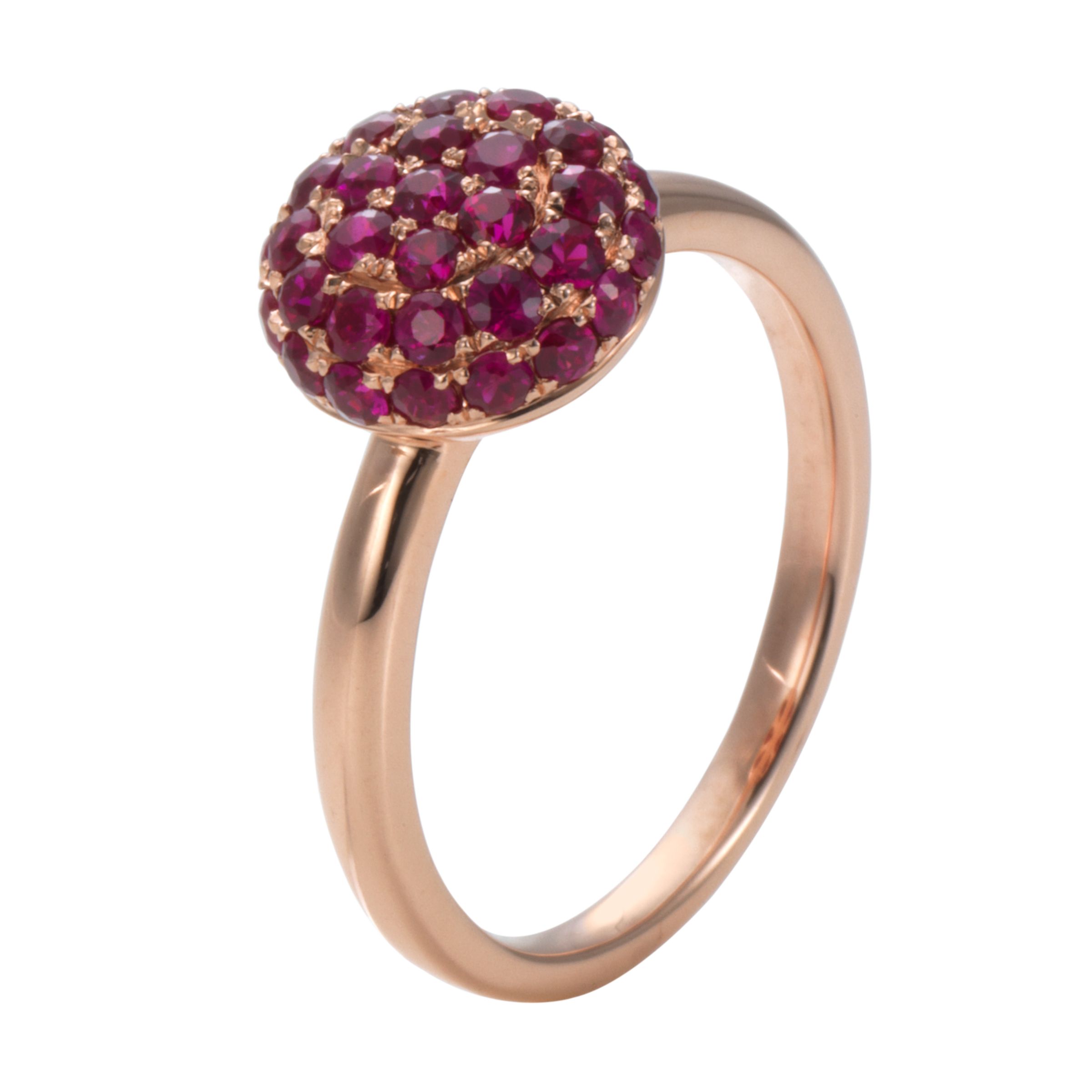 London Road 9ct Rose Gold Ruby Burlington Ball Ring at John Lewis