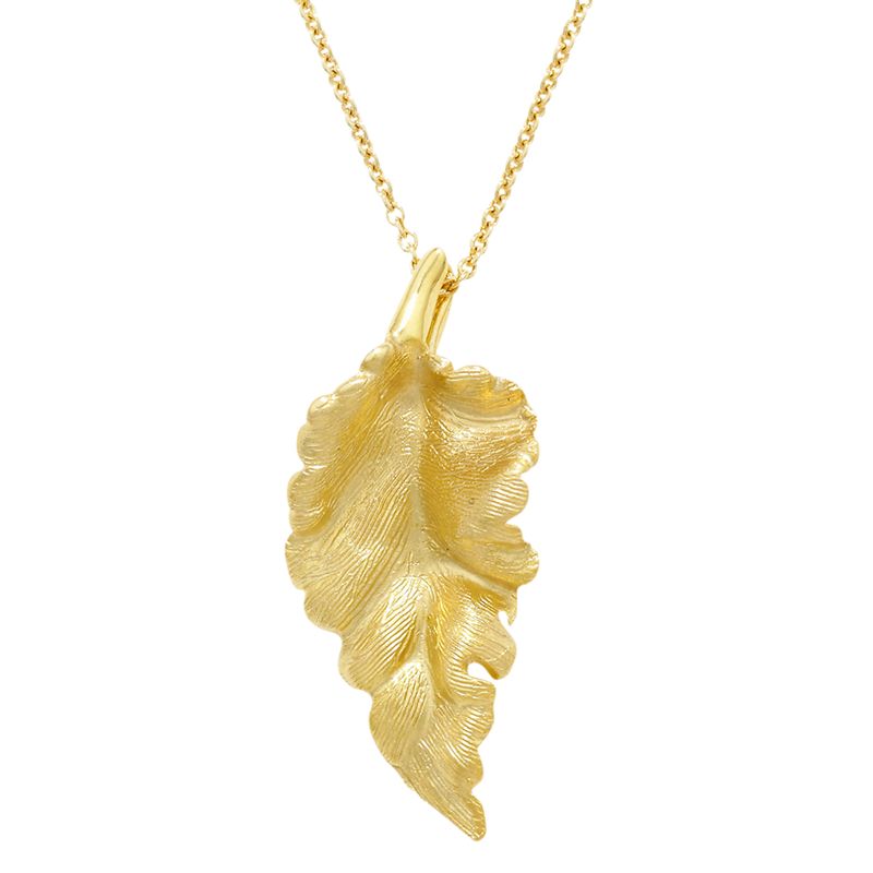 London Road 9ct Gold Leaf Pendant Necklace at John Lewis