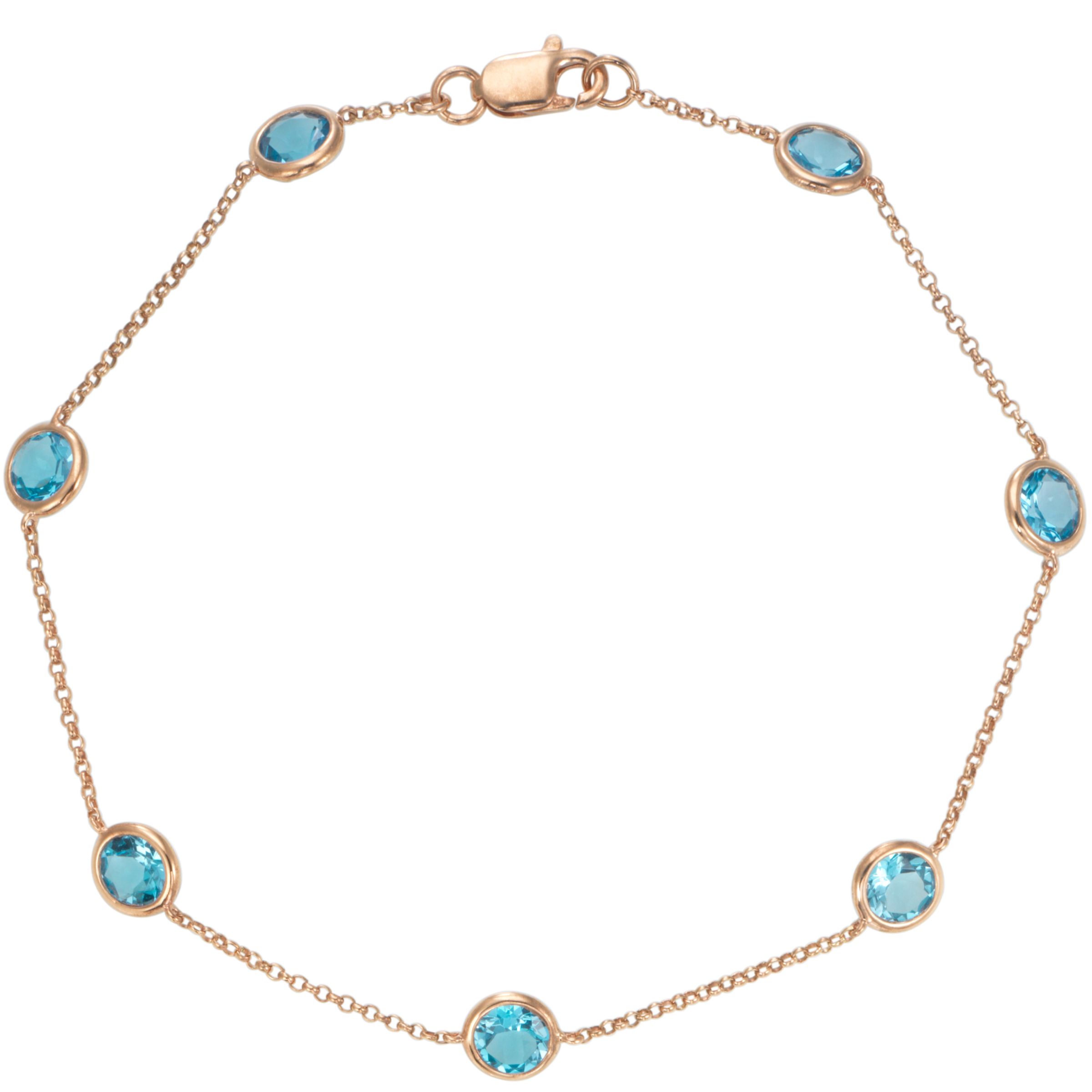 London Road 9ct Gold Raindrop Blue Topaz Bracelet at John Lewis