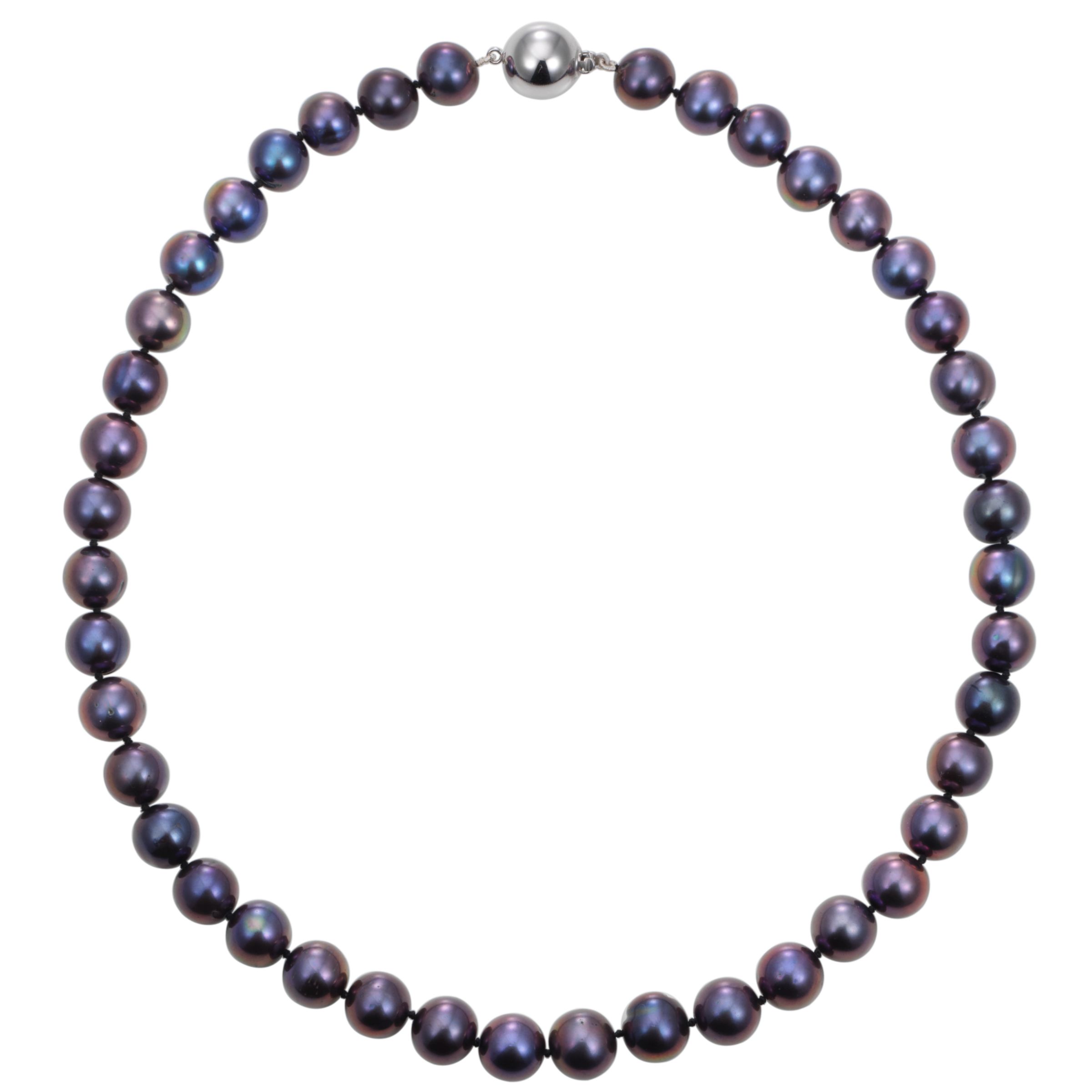 18" Cultured Pearl Blueberry Knotted Necklace at John Lewis