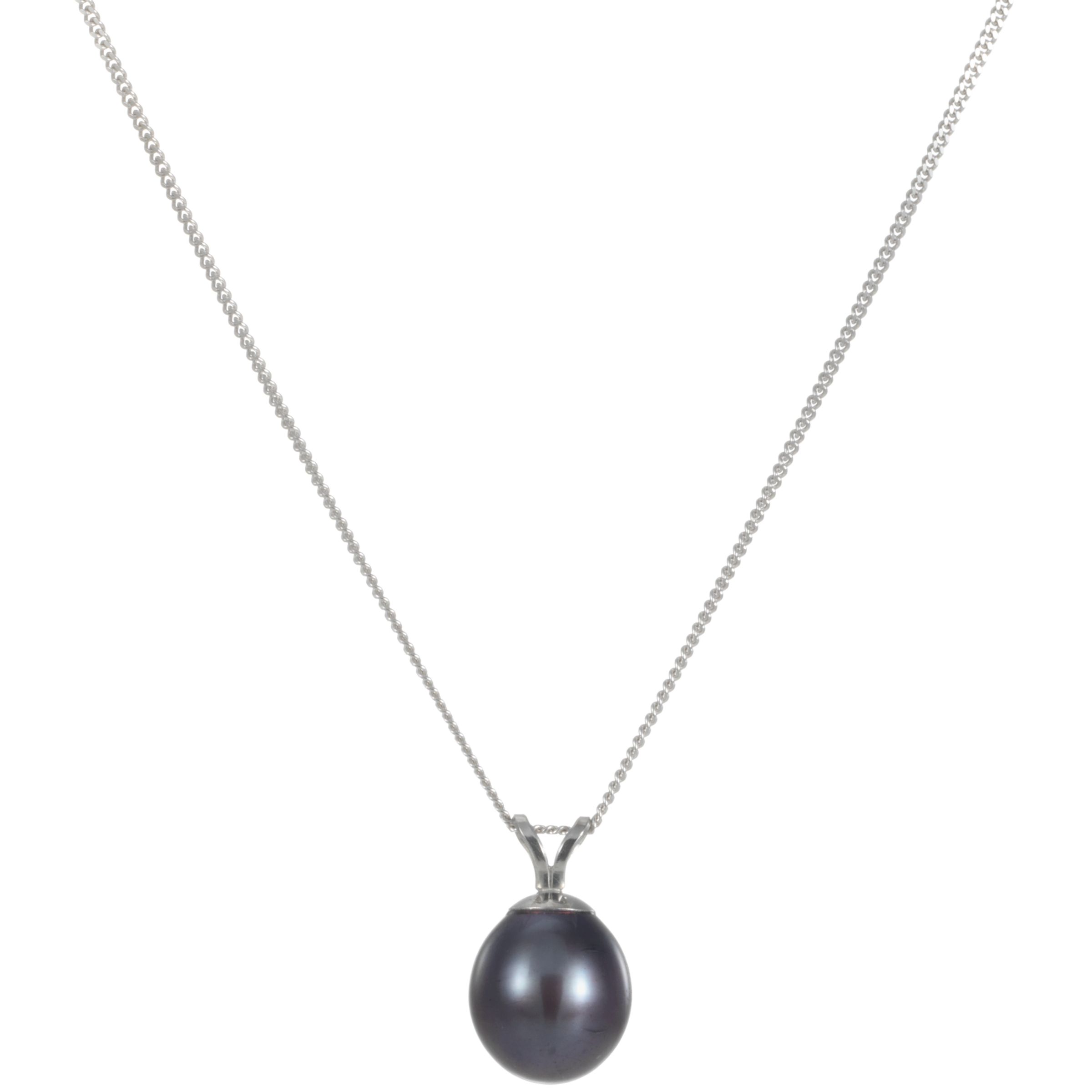 9ct White Gold Blueberry Cultured Pearl Pendant Necklace