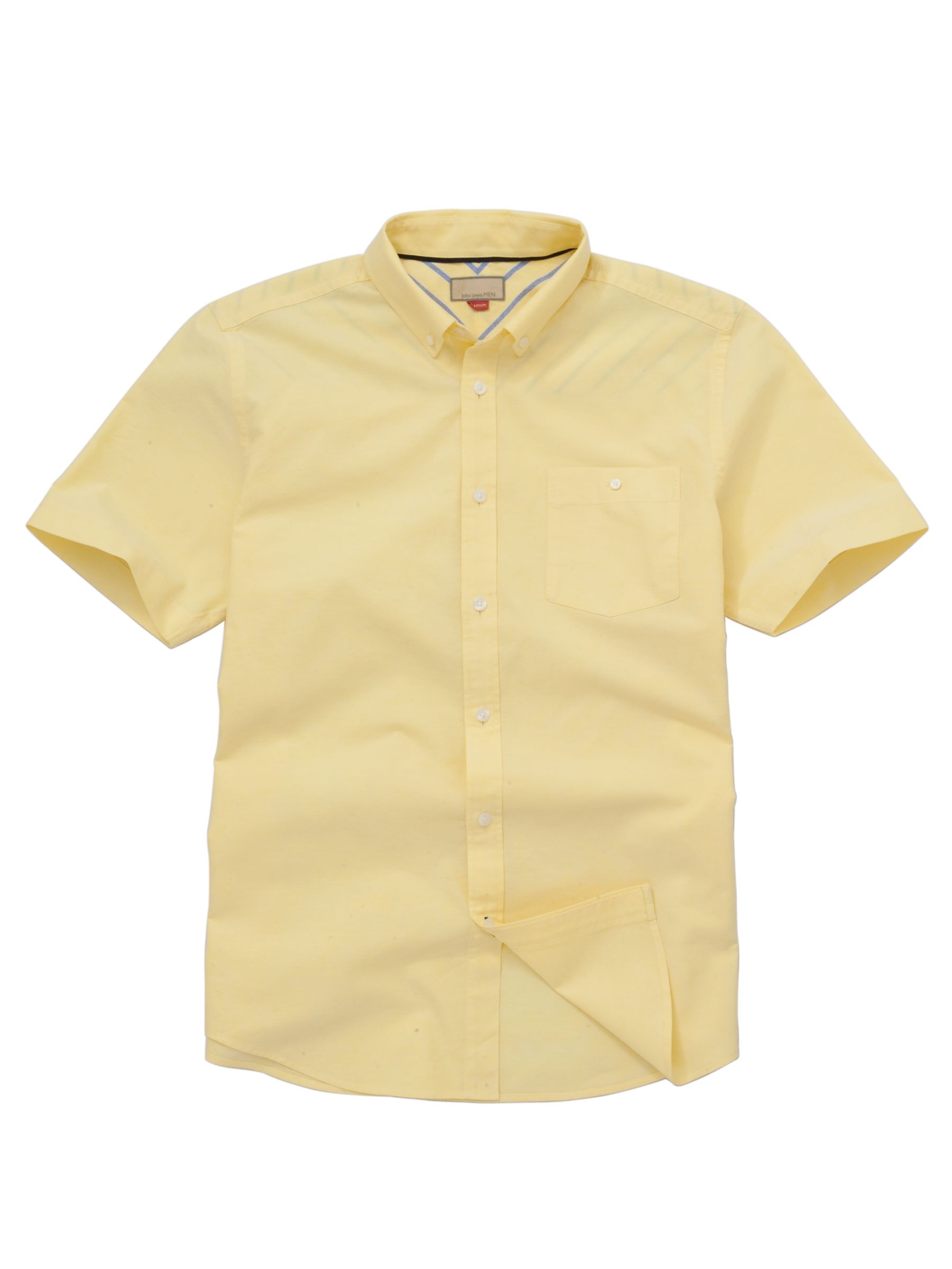 John Lewis Men Short Sleeve Oxford Shirt, Yellow