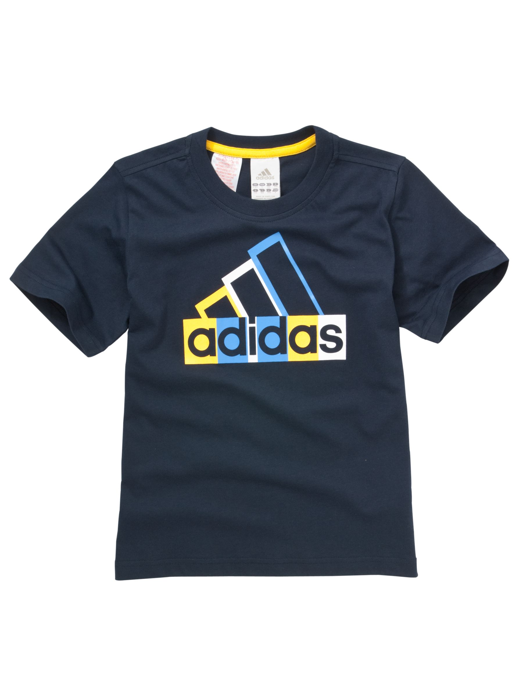 Adidas Graphic Logo Print T-Shirt, Navy