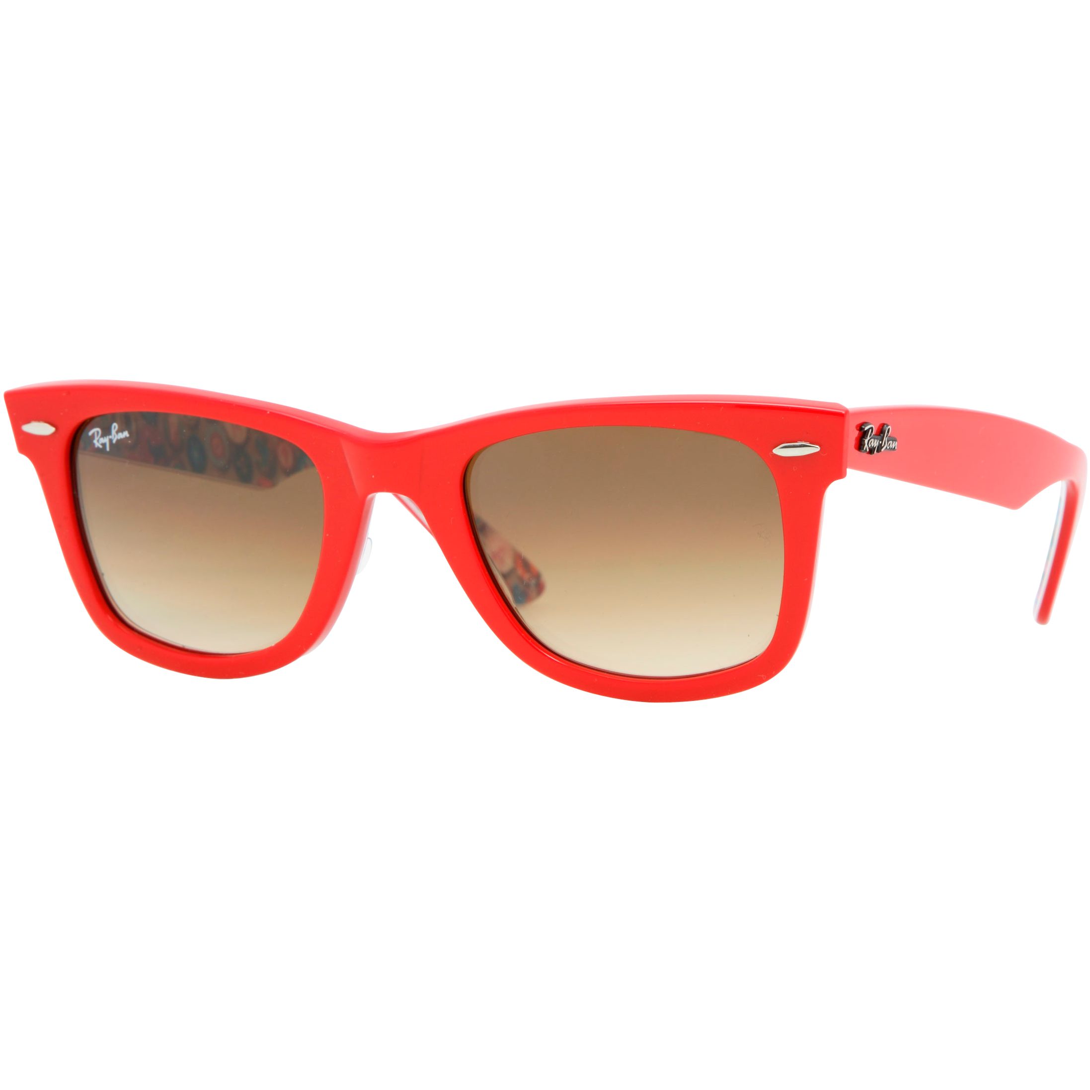 Ray-Ban Unisex Original Wayfarer Sunglasses, Buttons Pins Top Red