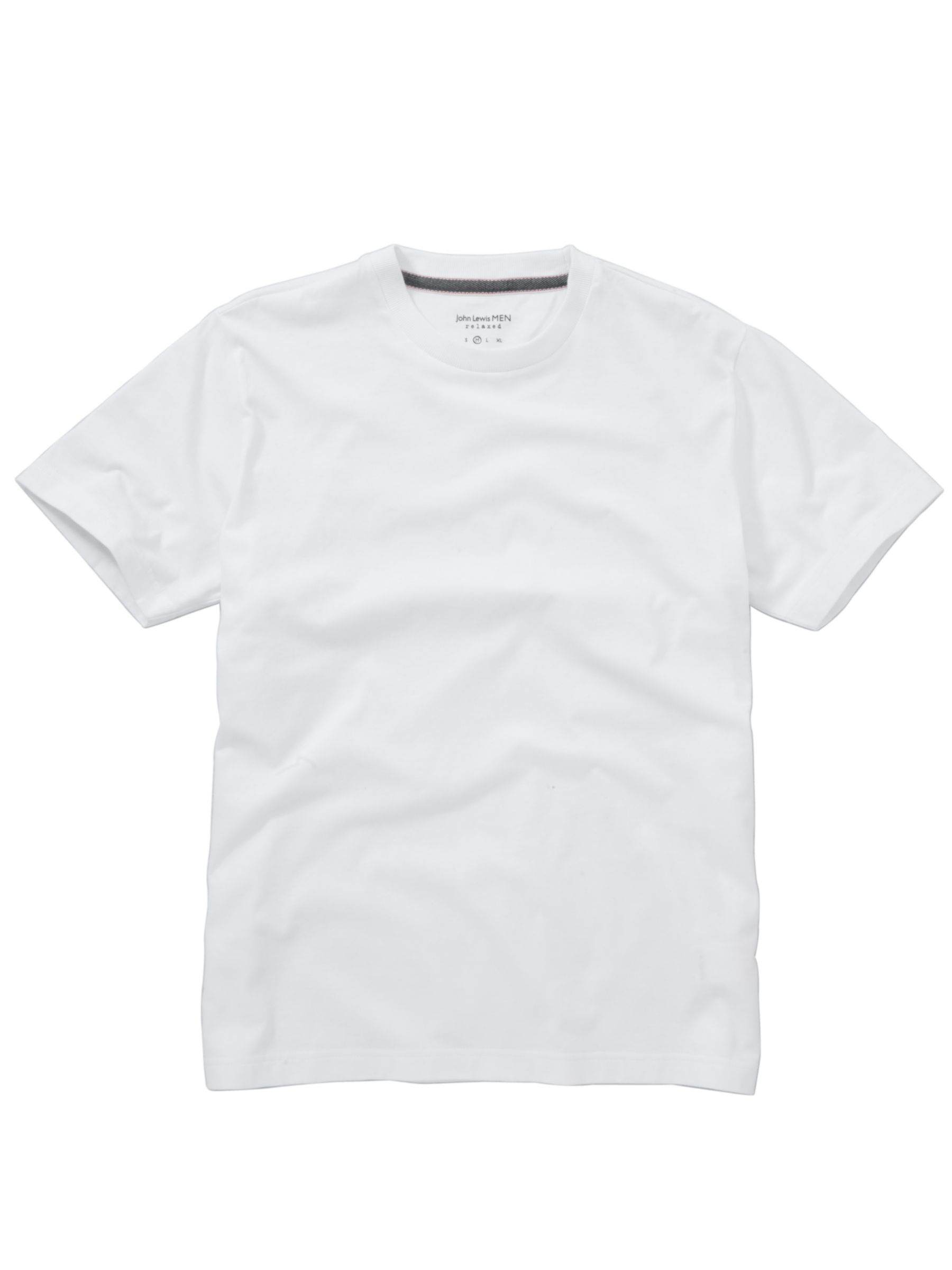 Men Cotton Crew Neck T-Shirt, White