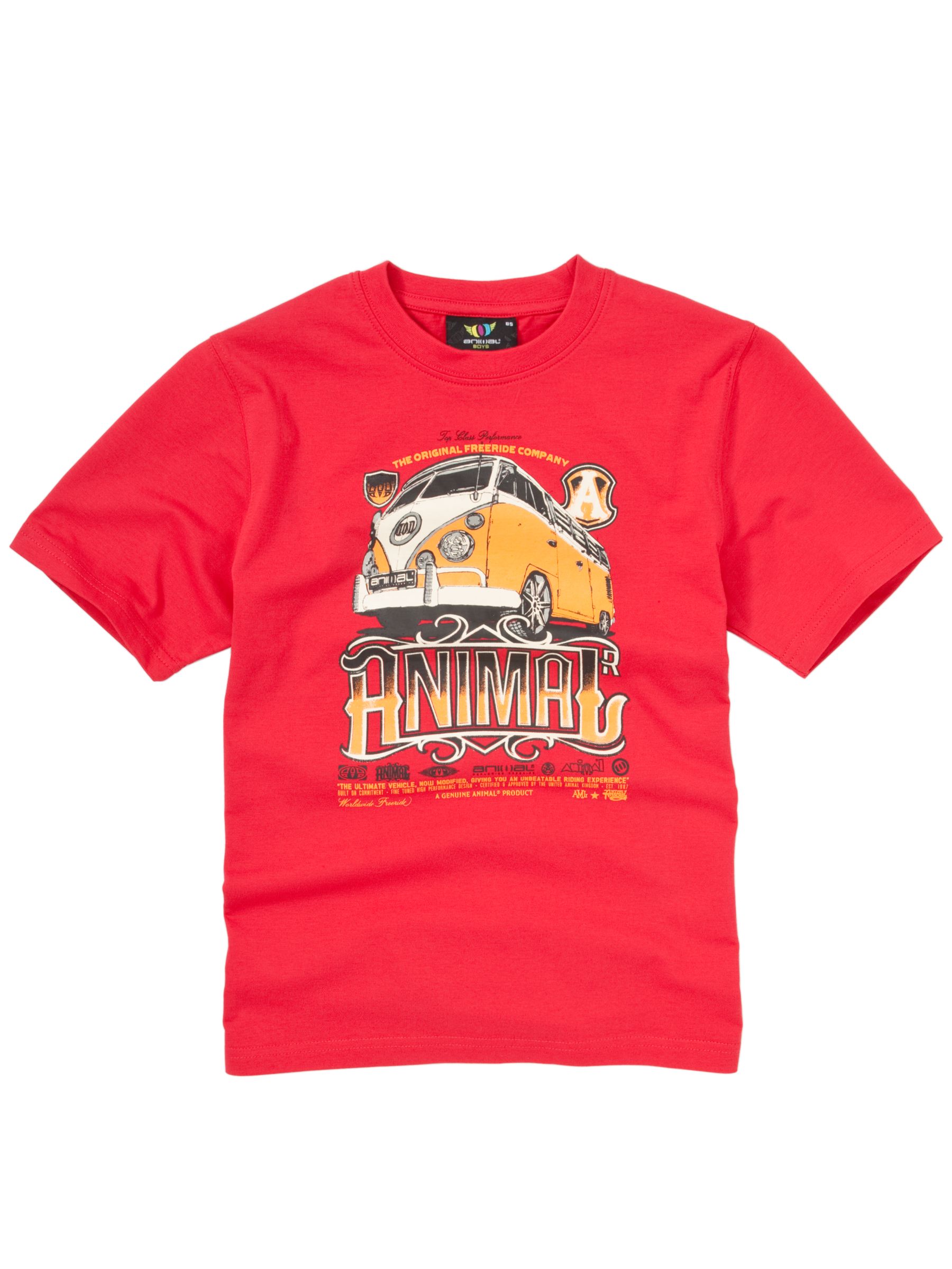 Animal Hoky Print T-Shirt, Red