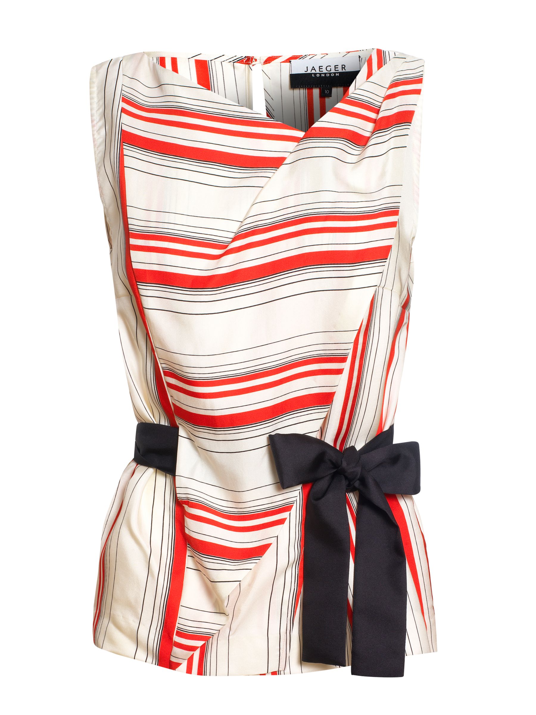 Silk Stripe Sleeveless Blouse,