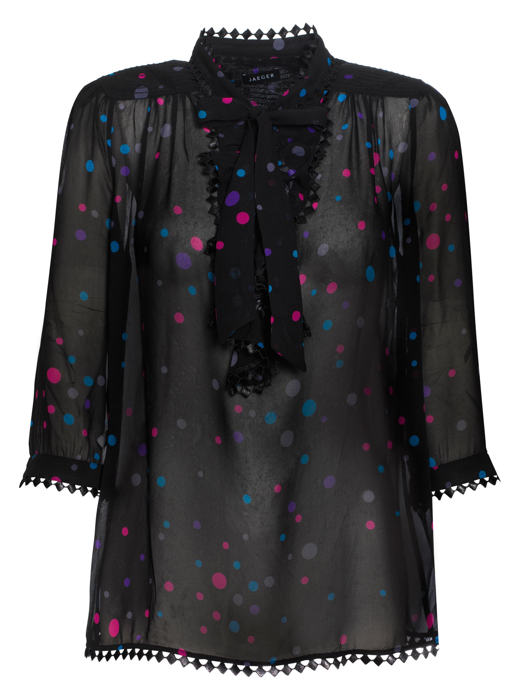 Jaeger Multi Spot Blouse, Dark Multi