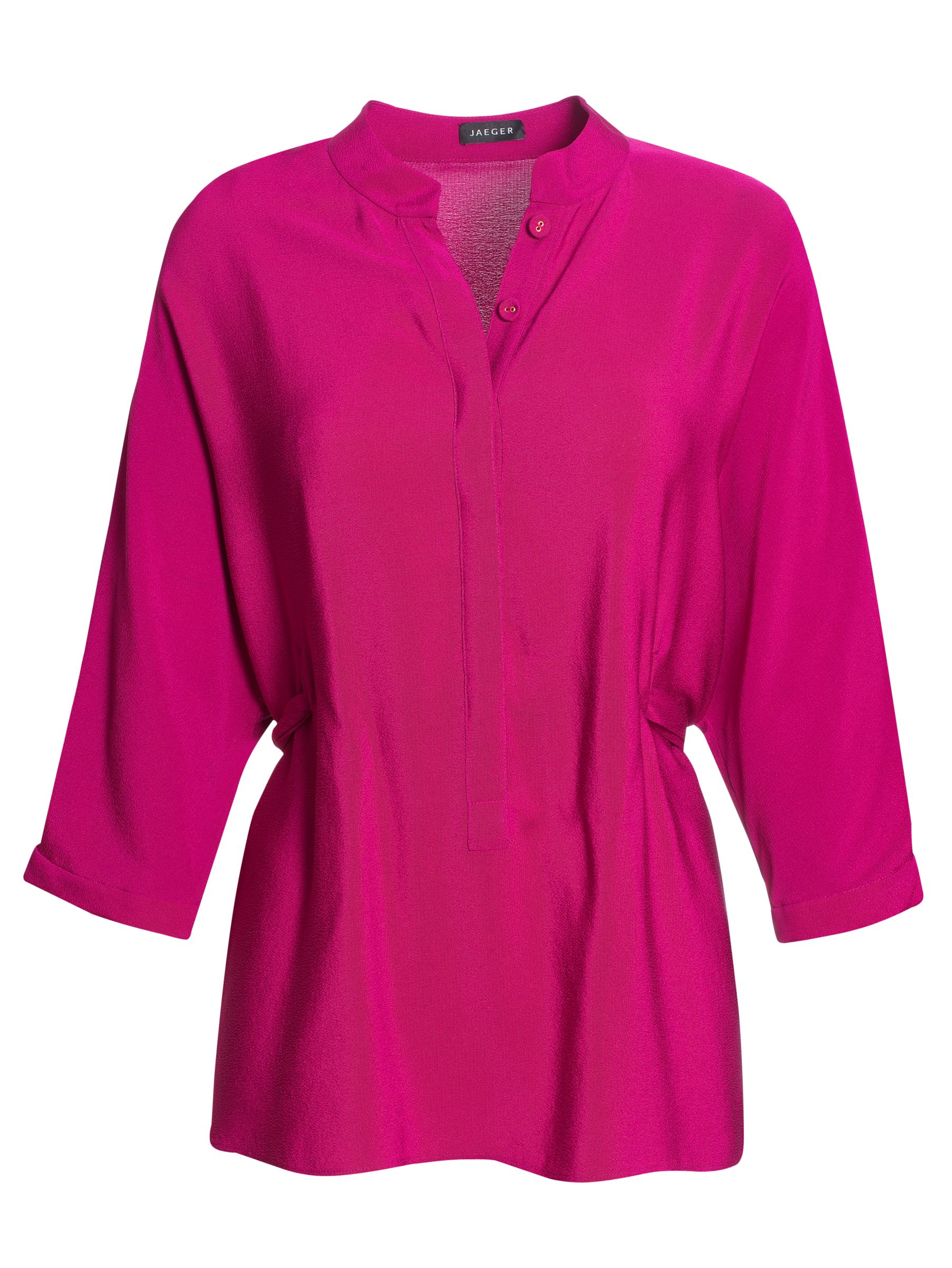 Jaeger Silk Kaftan Blouse, Raspberry