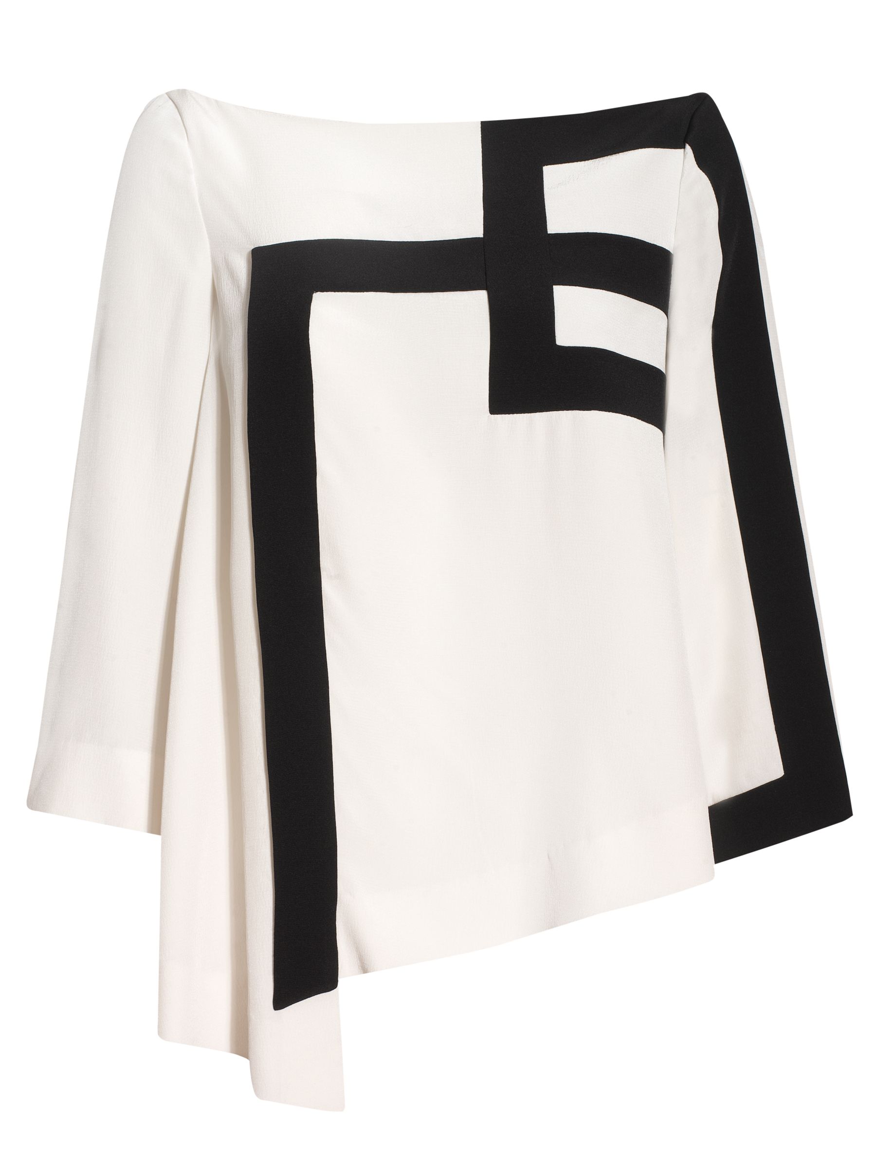 Monochrome Silk Blouse, Ivory