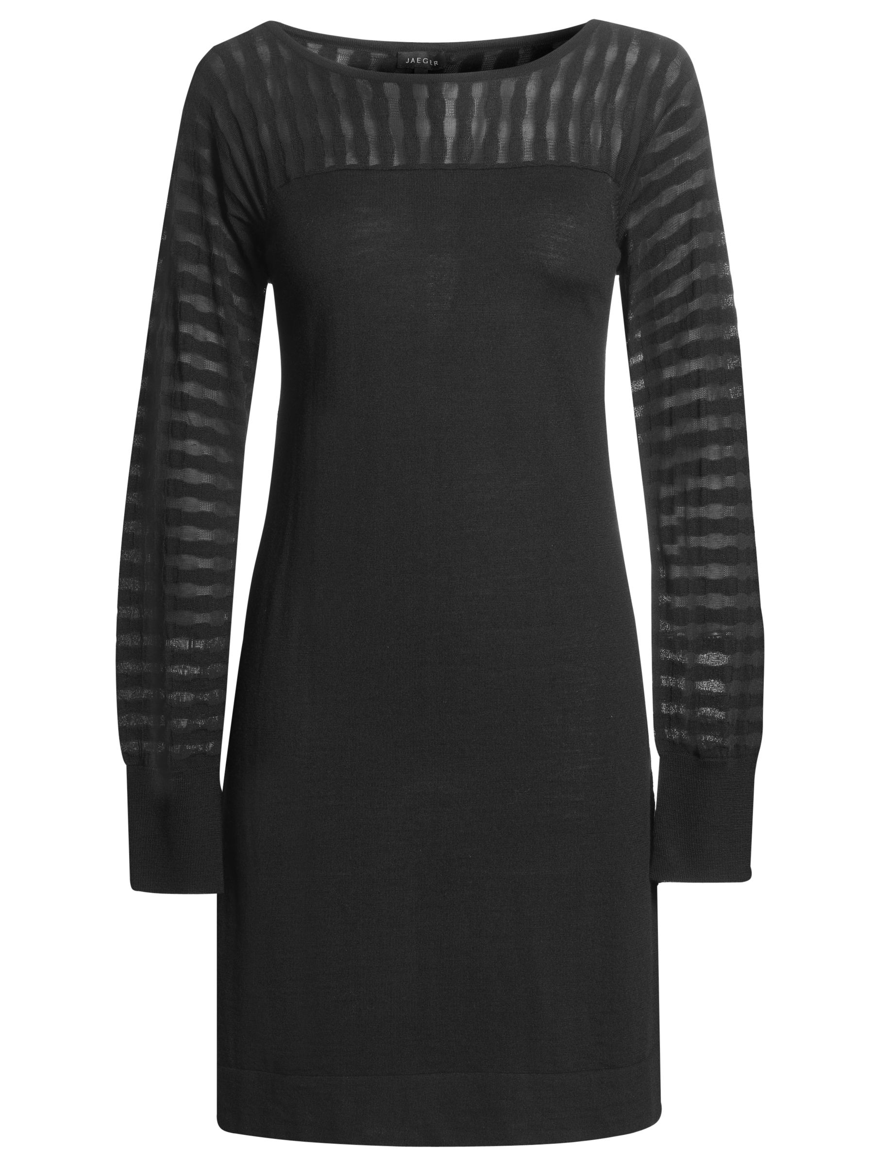 Jaeger Wave Knitted Dress, Black at John Lewis