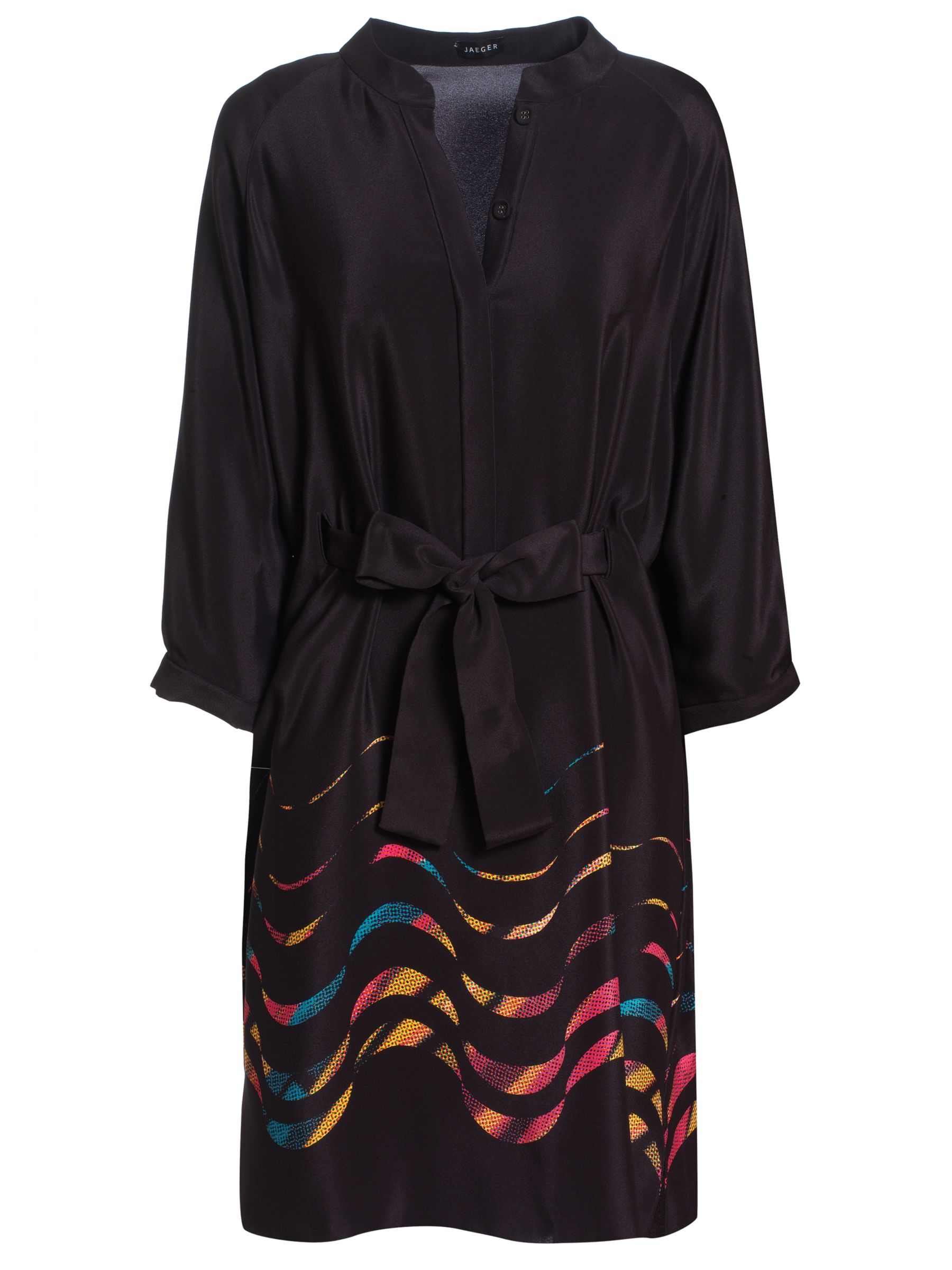 Jaeger Wave Kaftan Dress, Black at John Lewis