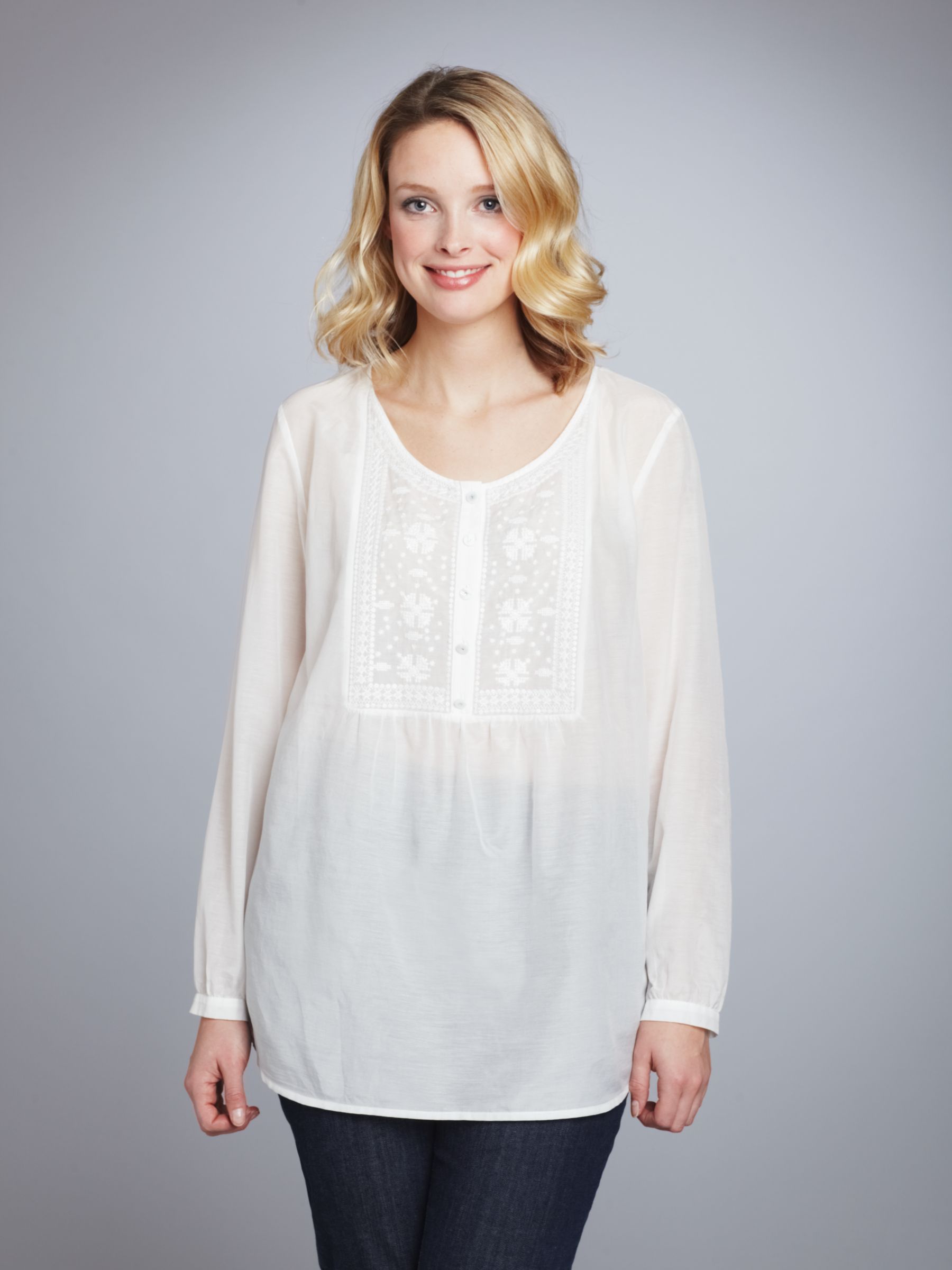 Persona Gliom Crystal Bib Tunic Blouse, White