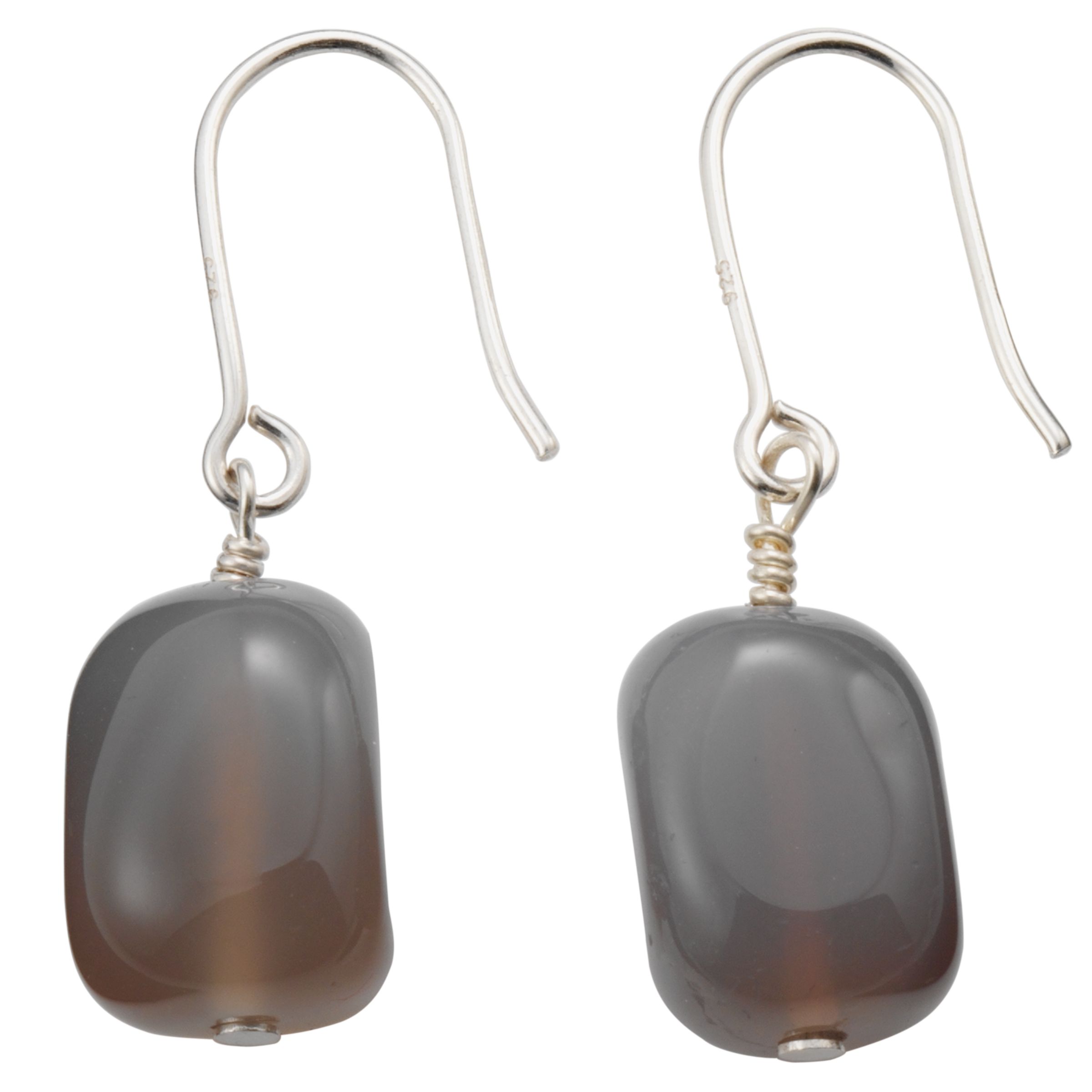 Fin Grey Agate Sterling Silver Earrings