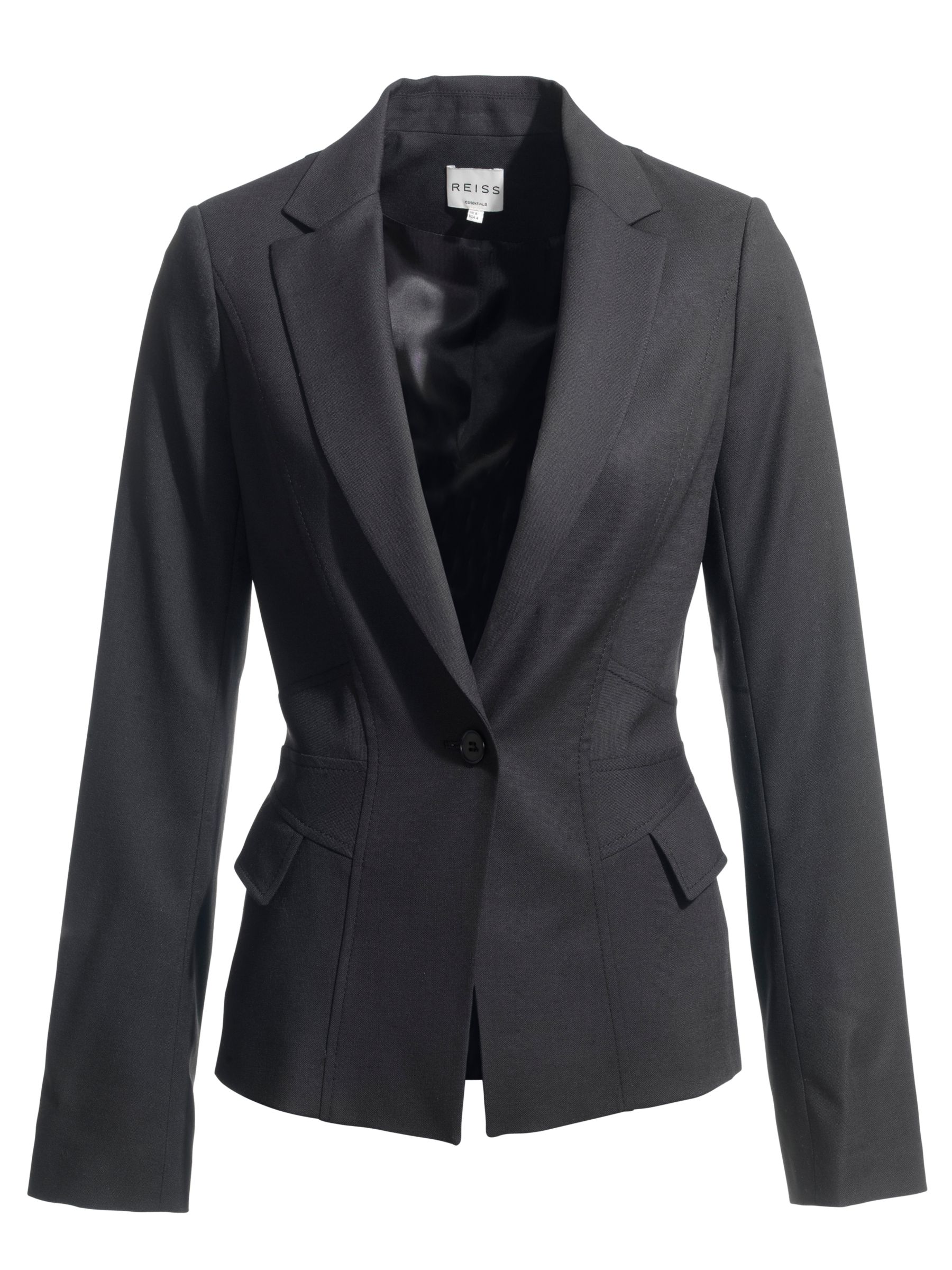 Reiss Paige Tailored Jacket, Black at John Lewis