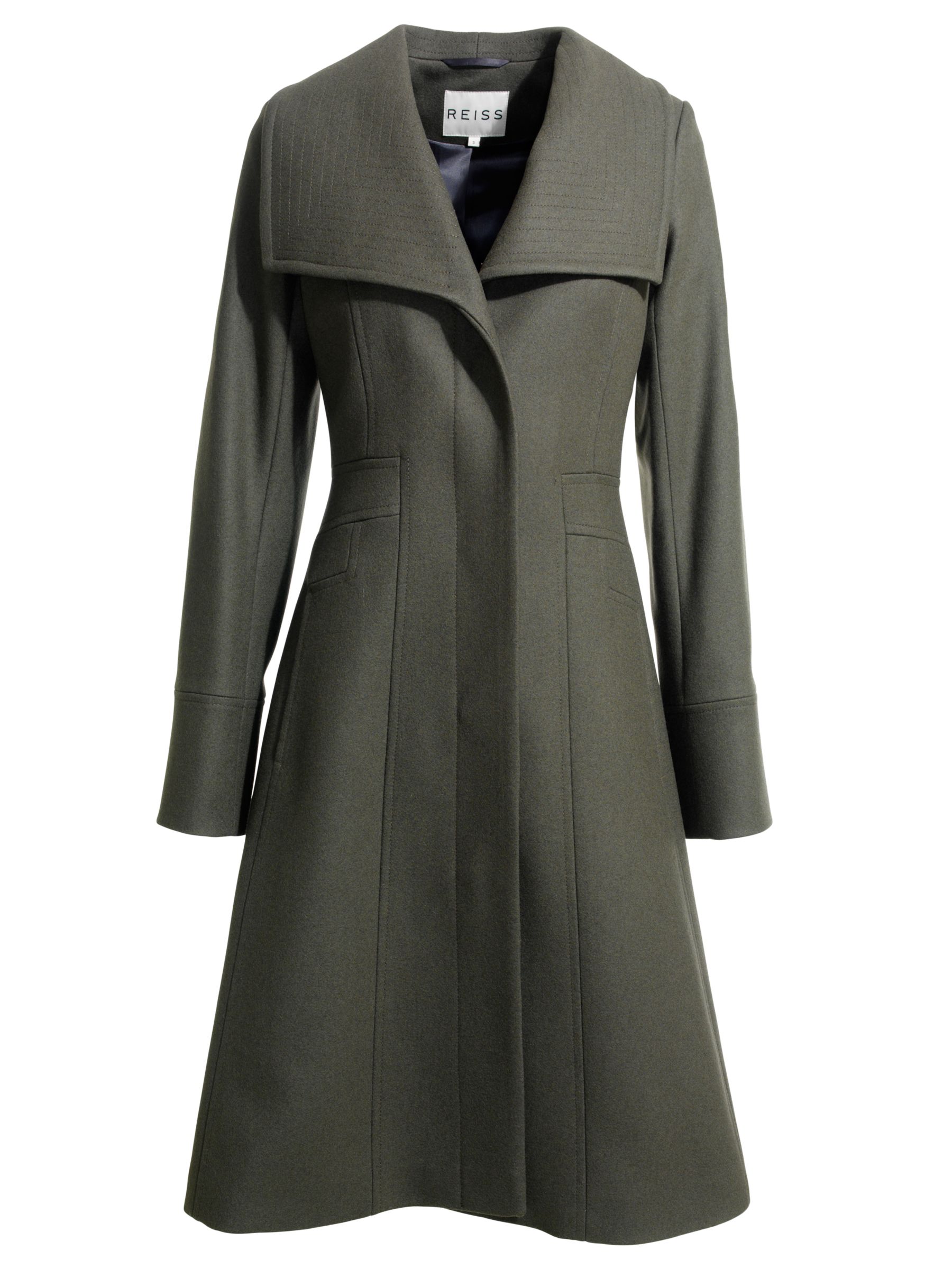 Reiss Angel Fit And Flare Coat, Slate Grey at John Lewis
