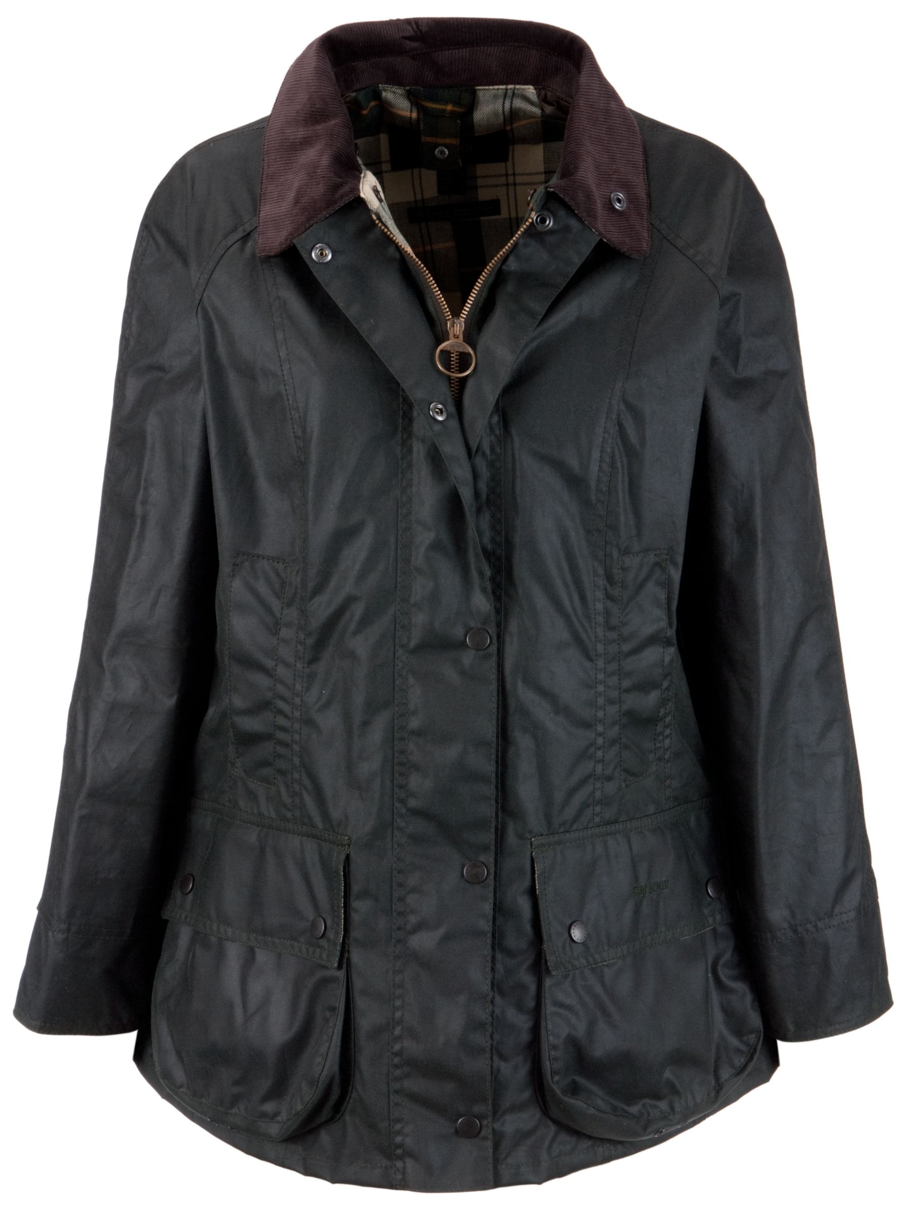 Barbour Beadnall Wax Jacket, Sage at John Lewis