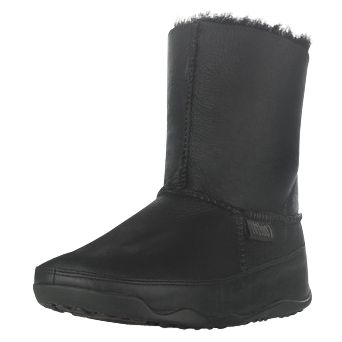 Fitflop Mukluk Leather Boots, Black at John Lewis