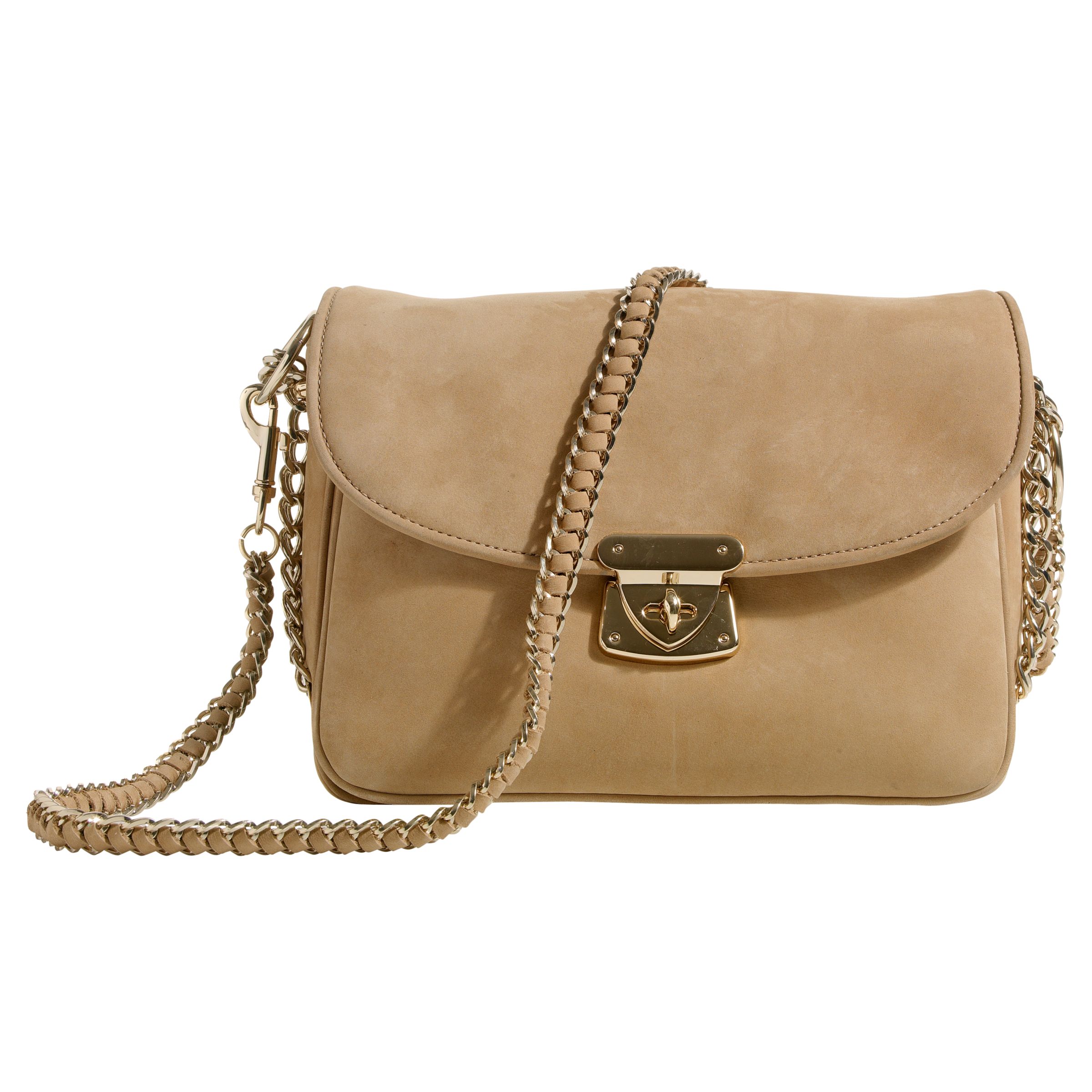 Reiss Duke Small Turn Lock Bag, Tan at John Lewis