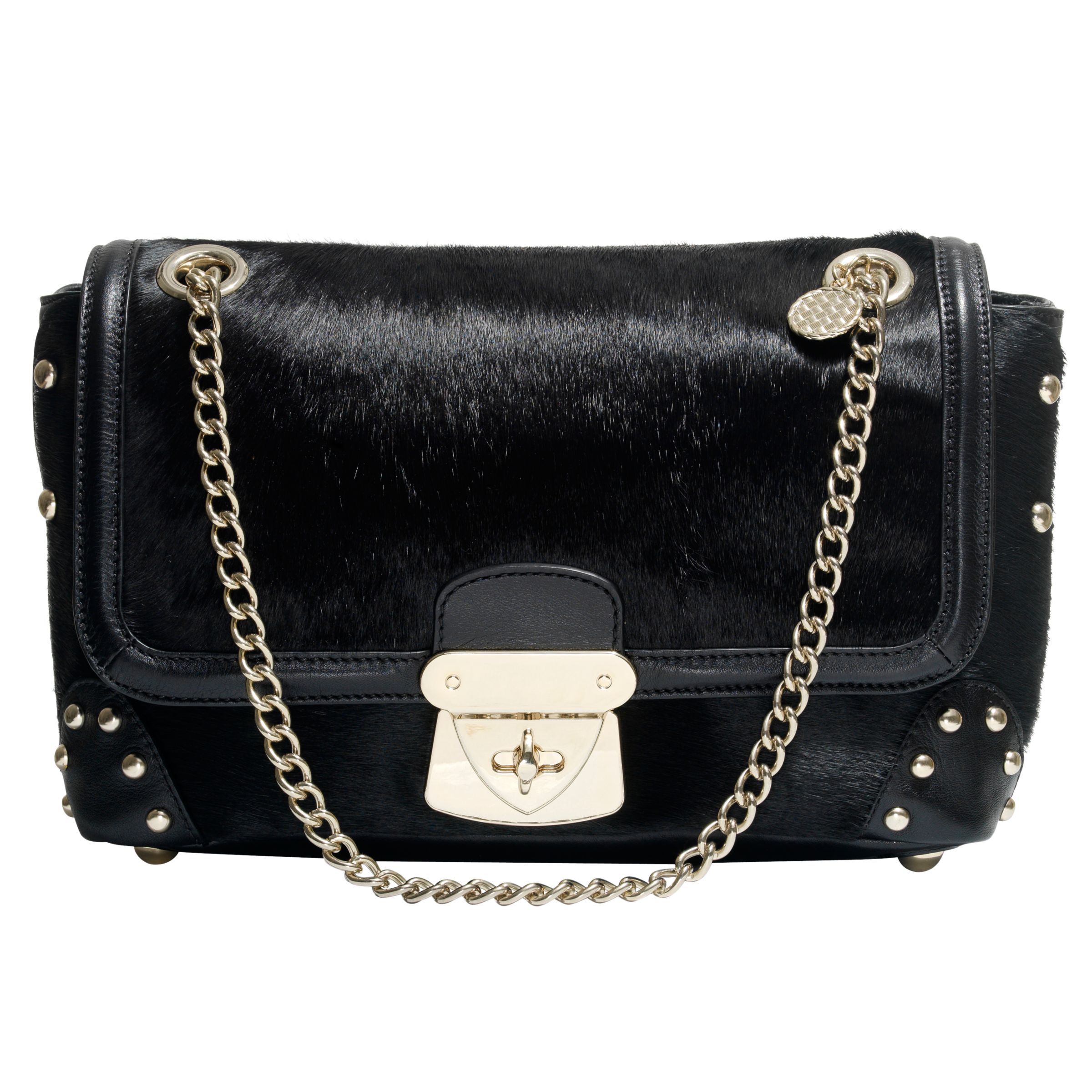 Reiss Safia Boxy Shoulder Bag, Black at John Lewis