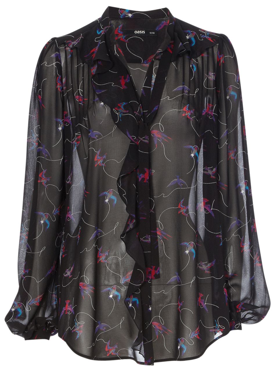 Oasis Parrot Print Blouse, Multi Black