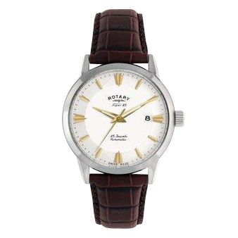 Rotary LE90000/02 Men's Round Dial Brown Leather Strap Watch at John Lewis