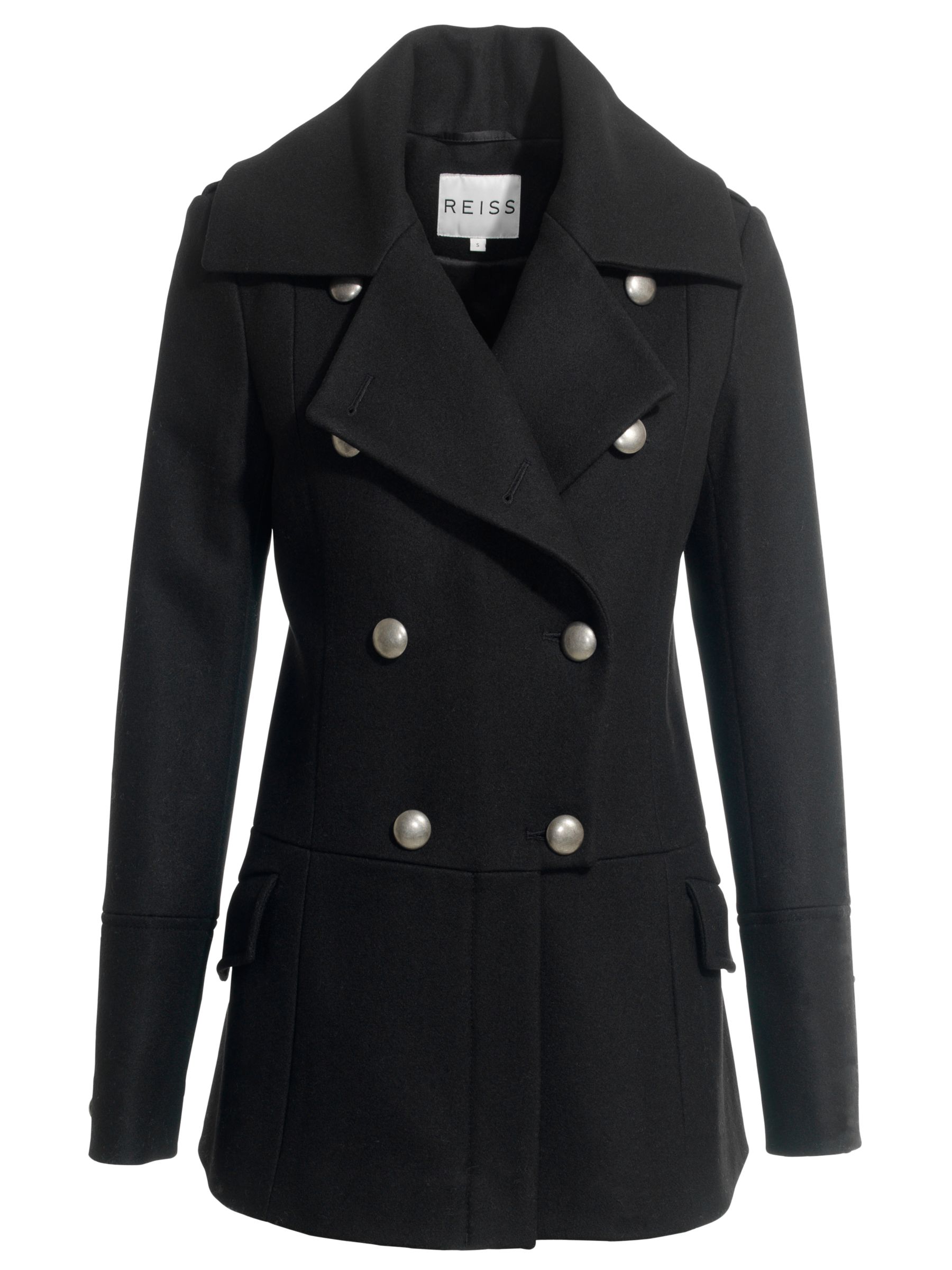 Reiss Sonny Military Jacket, Black at John Lewis