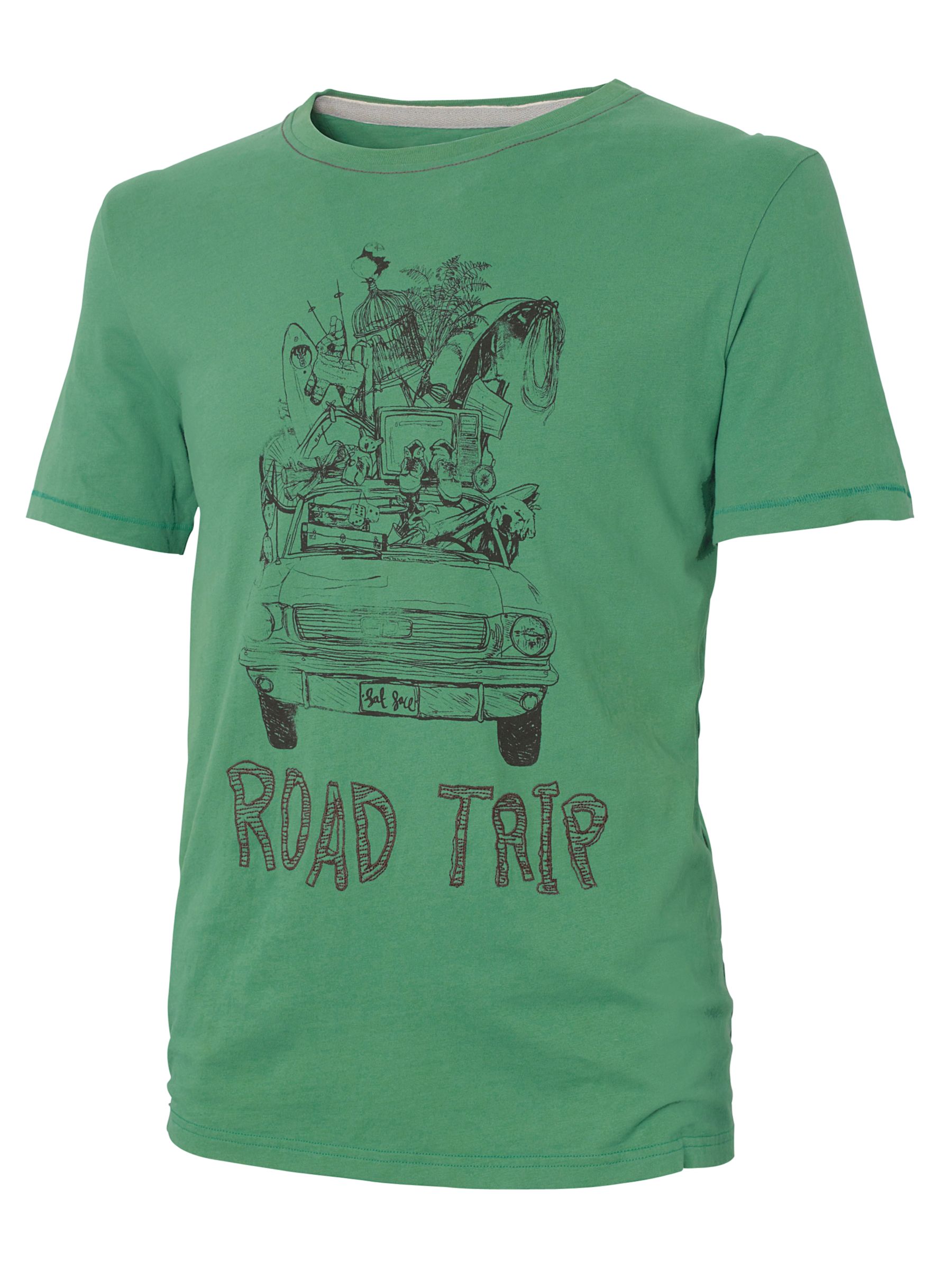 Fat Face Road Trip T-Shirt, Grass Green
