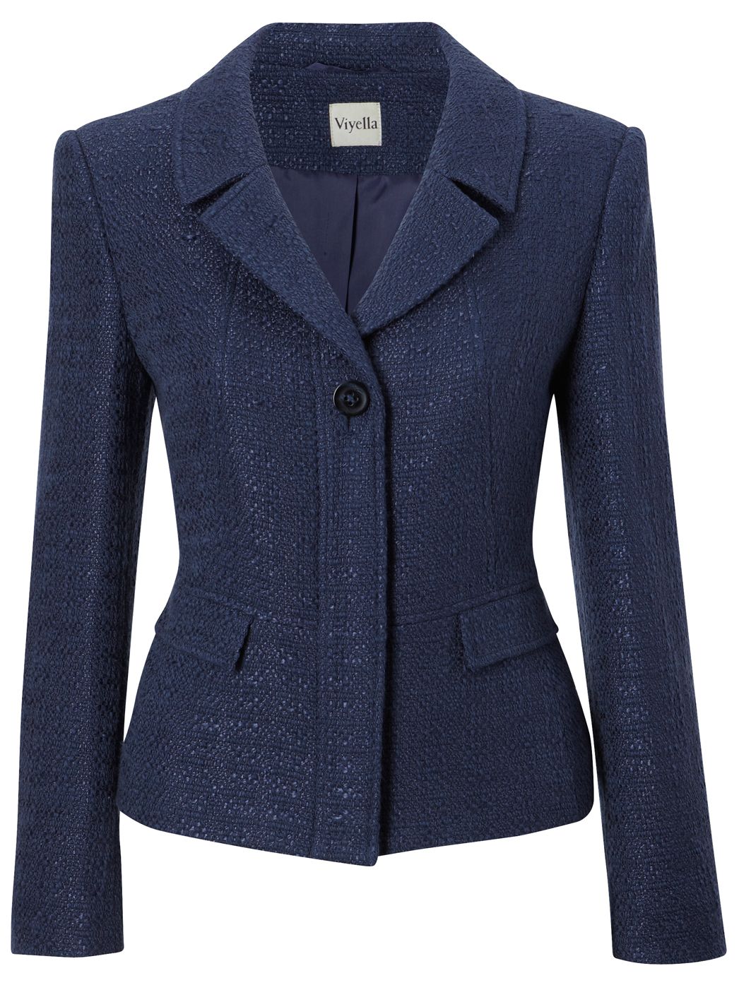 Viyella Long Sleeve Tweed Jacket, Indigo at John Lewis