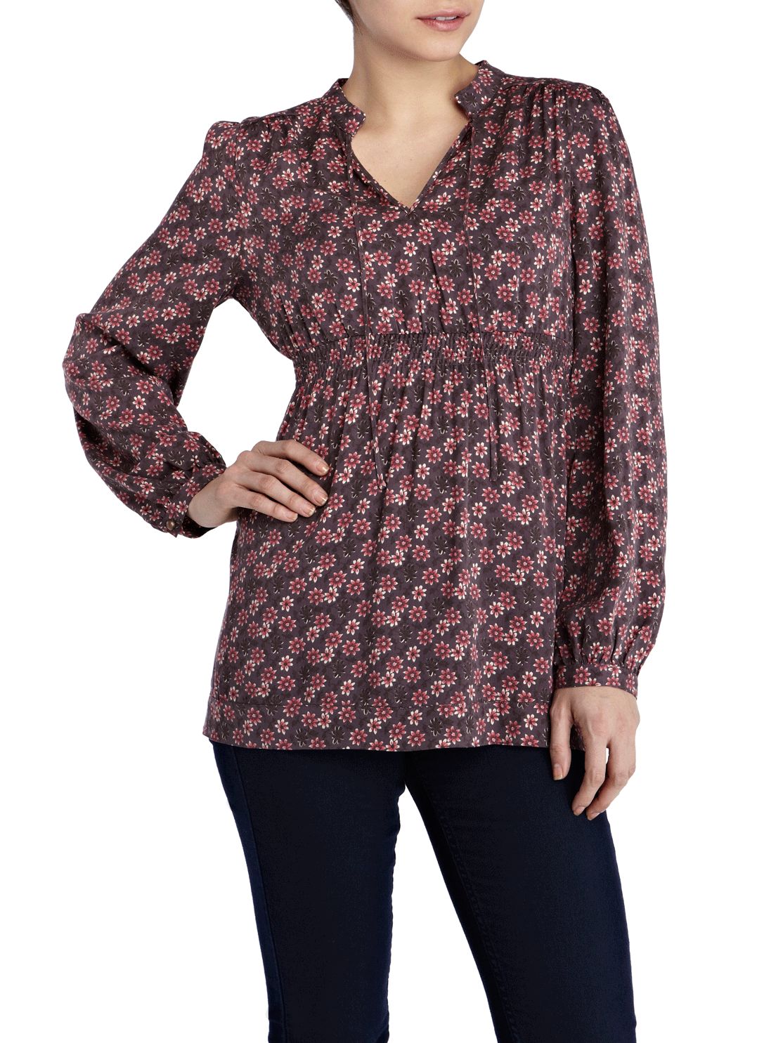 Oasis Hutton Ditsy Floral Print Blouse, Multi