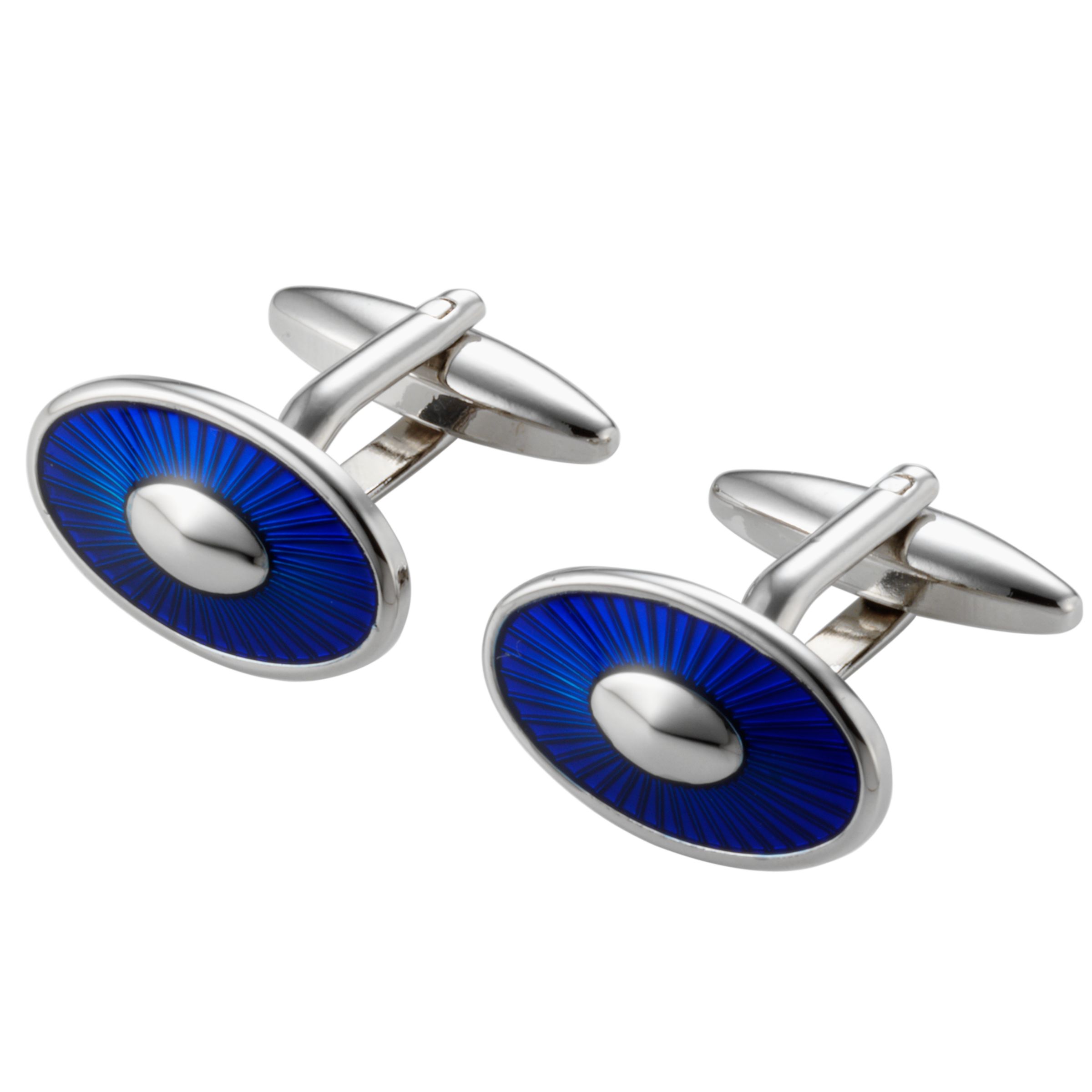 John Lewis Men Oval Cufflinks, Cobalt