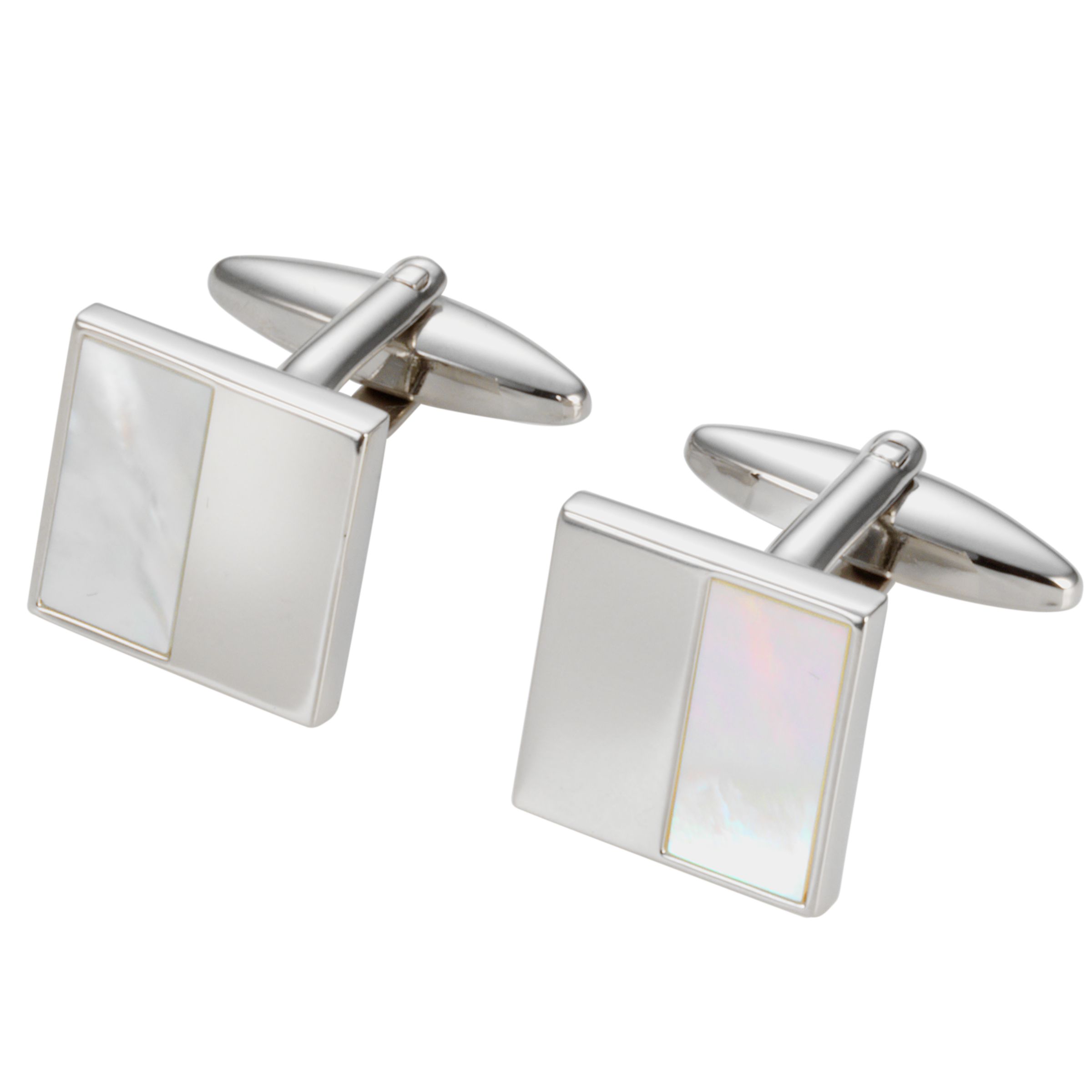 John Lewis Men Mother of Pearl Square Cufflinks,