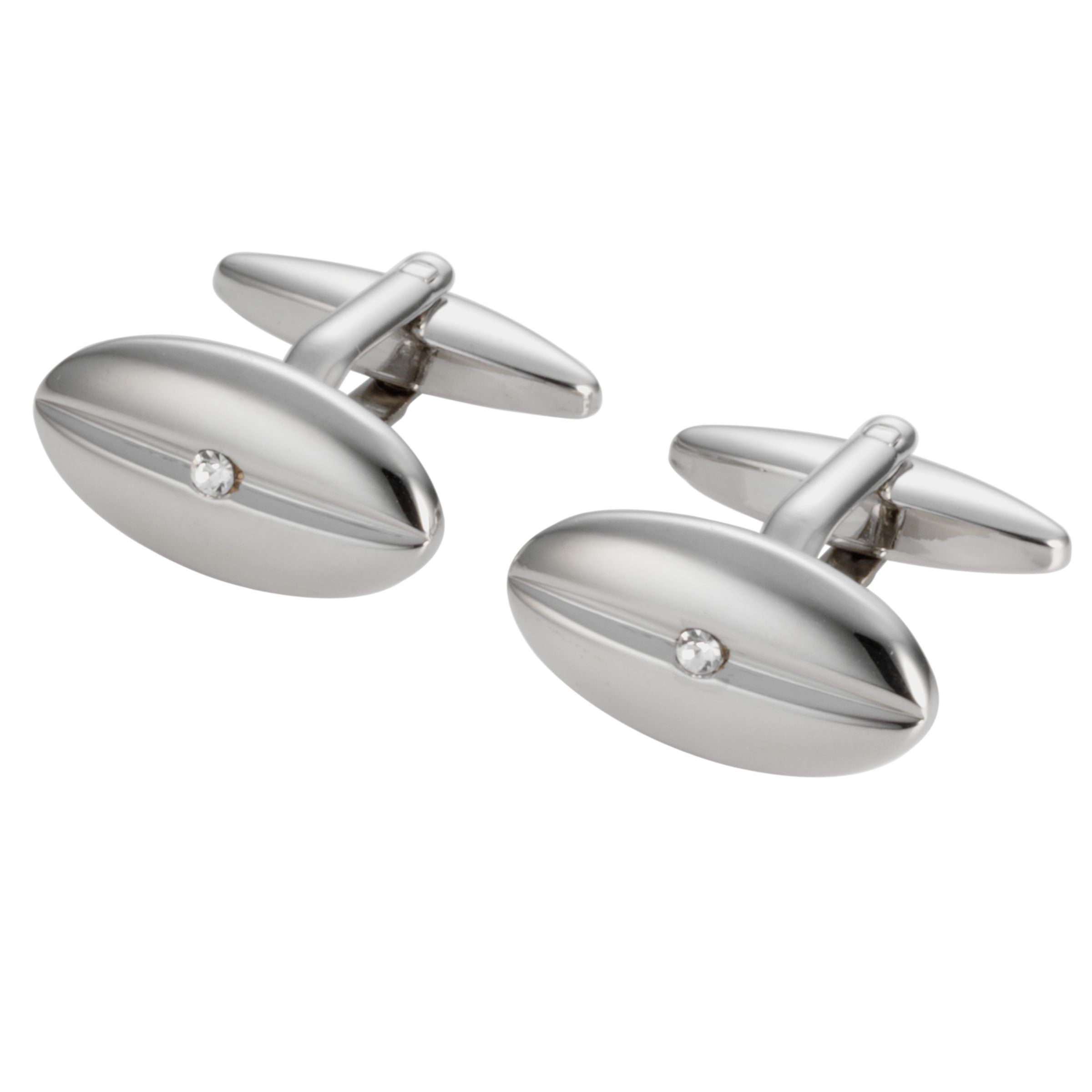 Rugby Crystal Cufflinks, Metallics