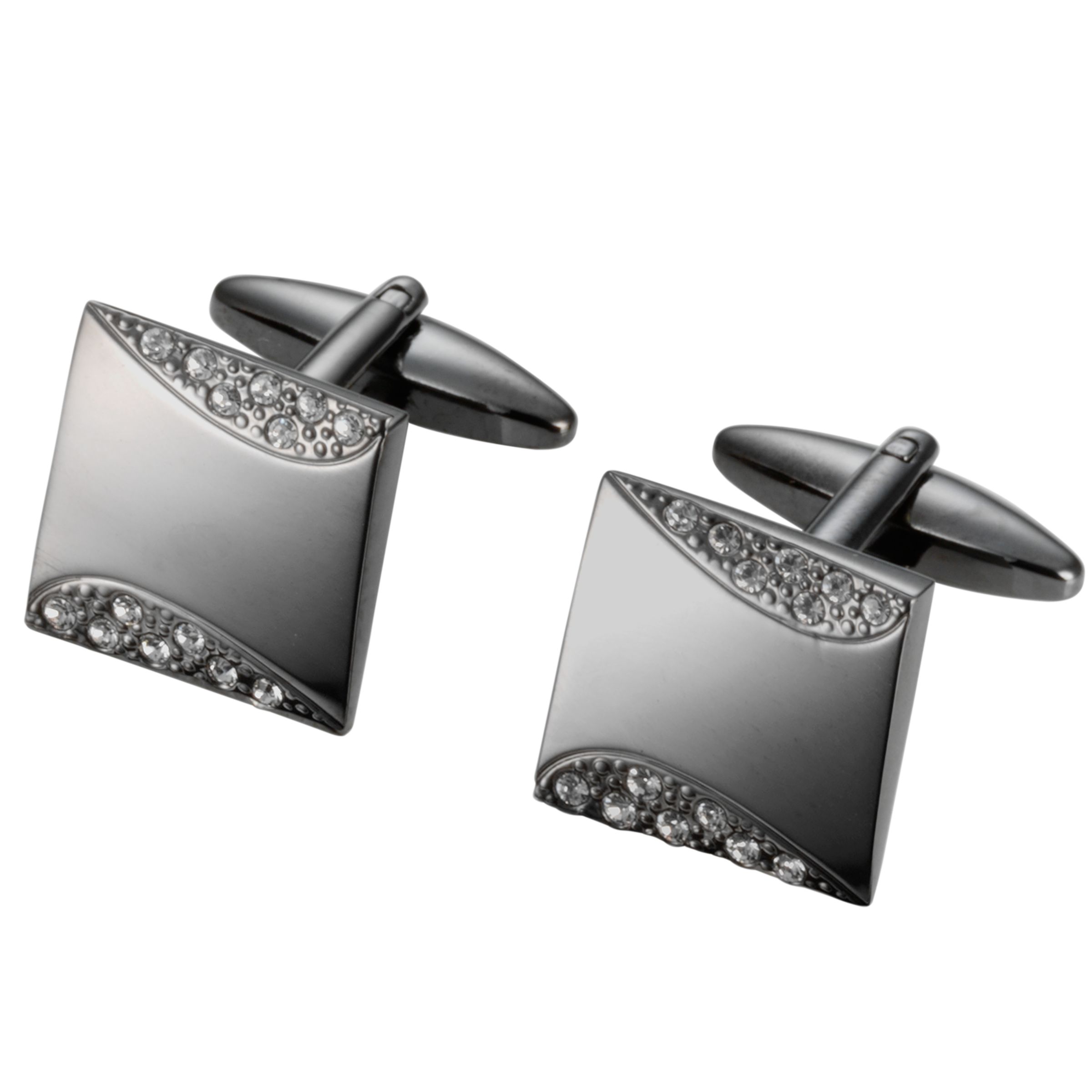 John Lewis Men Square Bling Cufflinks, Metallics