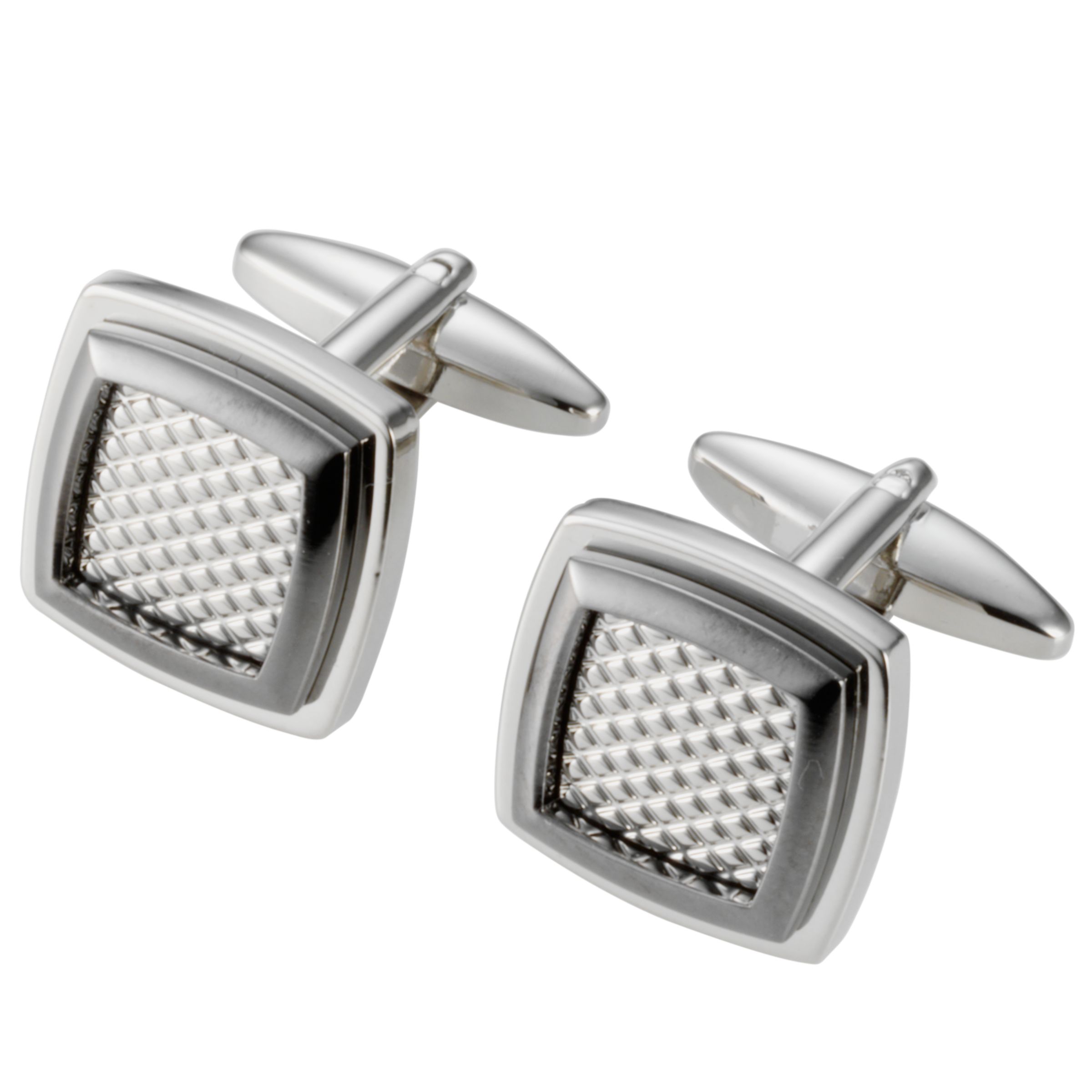 John Lewis Men Square Stud Cufflinks, Metallics