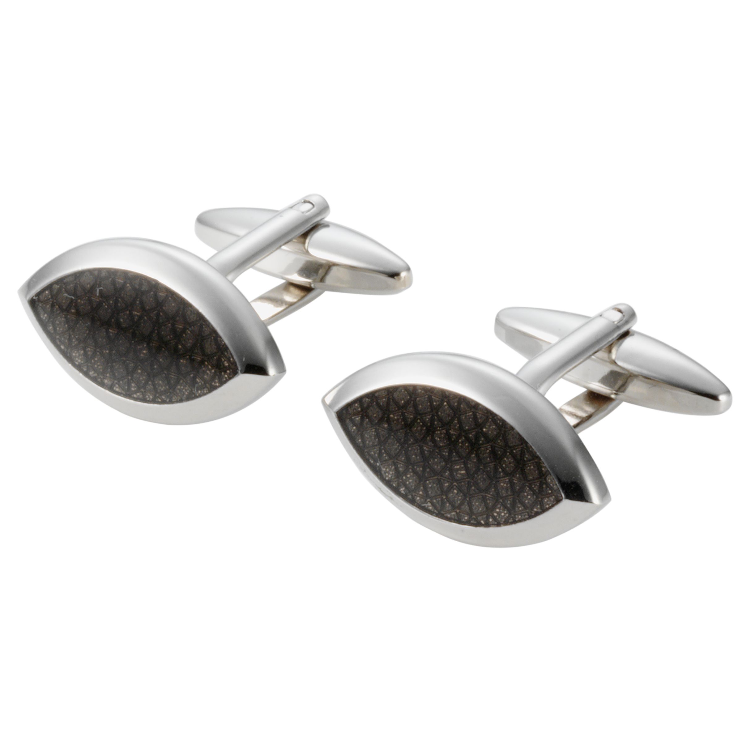 John Lewis Men Carbon Eye Cufflinks, Black