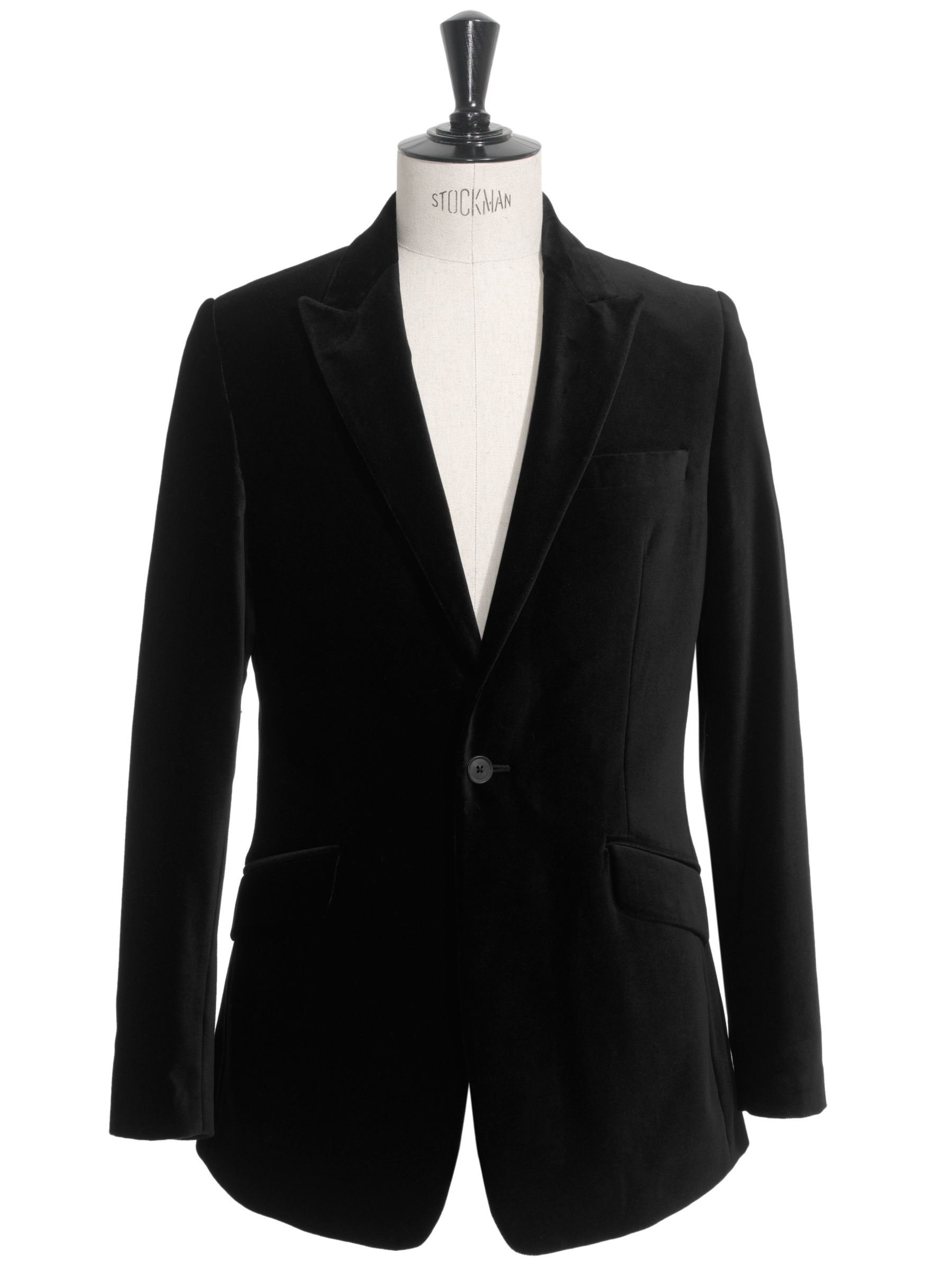 Reiss Riddler Velvet Blazer, Black at John Lewis