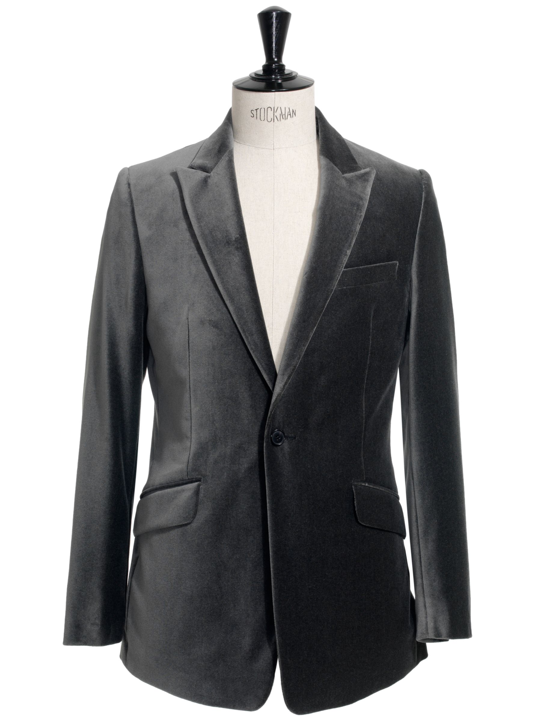 Reiss Riddler Velvet Blazer, Grey at John Lewis